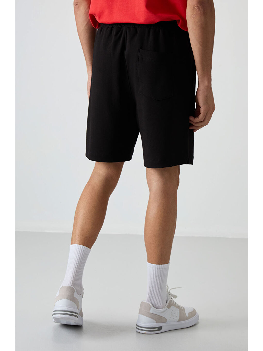 Siyah Pamuklu Kalın Yumuşak Dokulu Comfort Fit Basic Erkek Şort - 81274-4