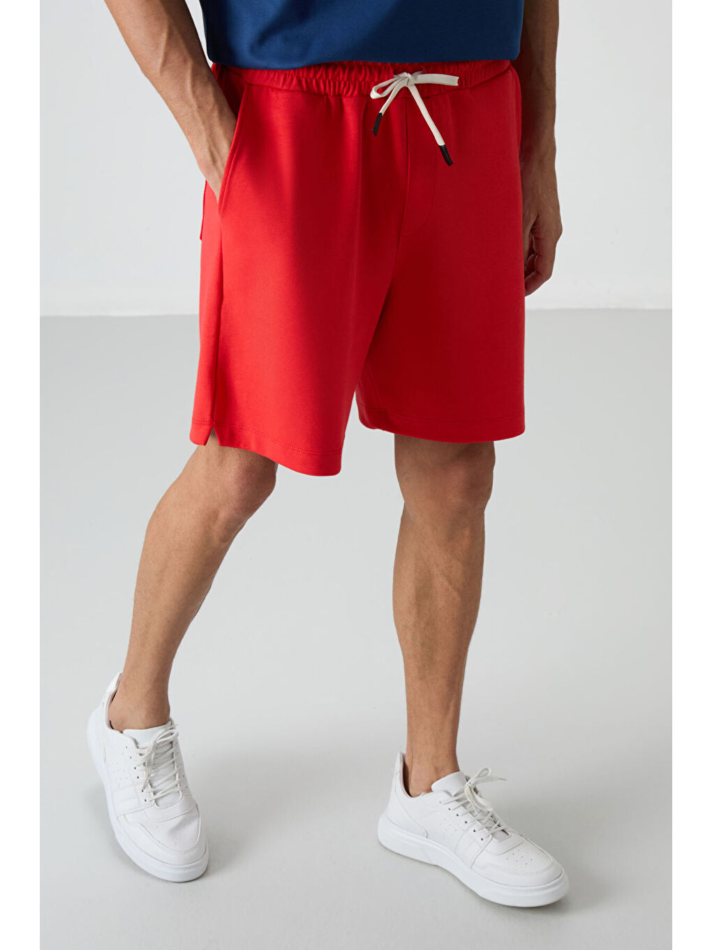 Kırmızı Fiesta Pamuklu Kalın Yumuşak Dokulu Comfort Fit Basic Erkek Şort - 81274-1