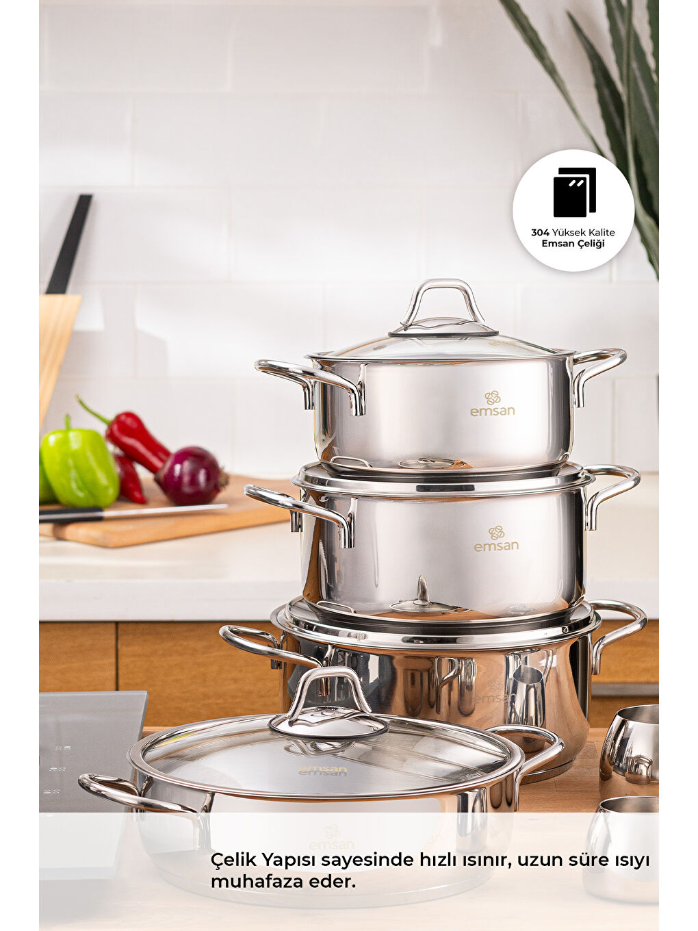 Gri Batu 14 Parça Çelik Çeyiz Seti-2