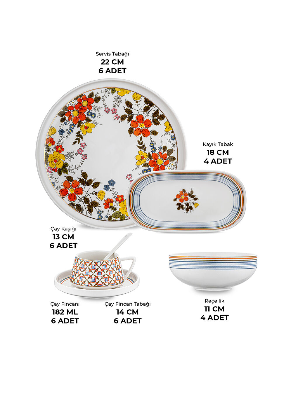 Beyaz Teraryum 32 Parça 6 Kişilik Kahvaltı Takımı-2