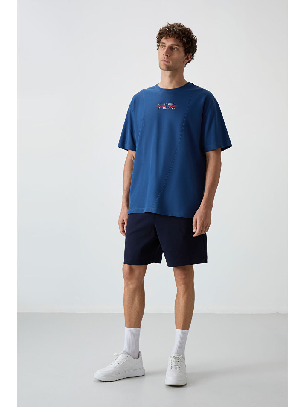 Lacivert Pamuklu Kalın Yumuşak Dokulu Comfort Fit Basic Erkek Şort - 81274-1