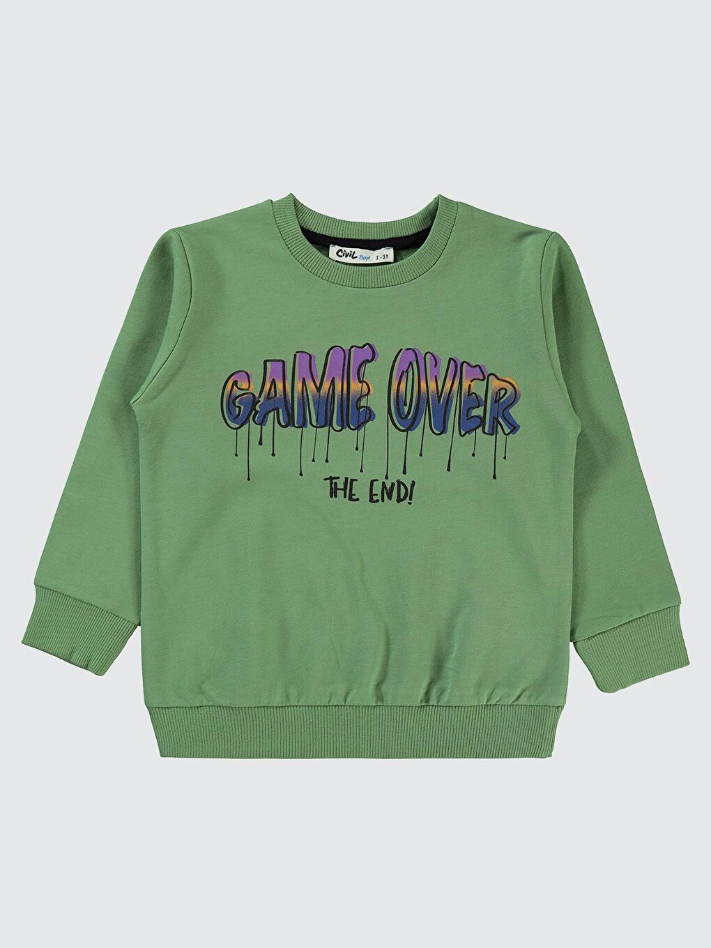 Boys Gamer Over Baskılı 2-5 Yaş Sweatshirt - Yeşil