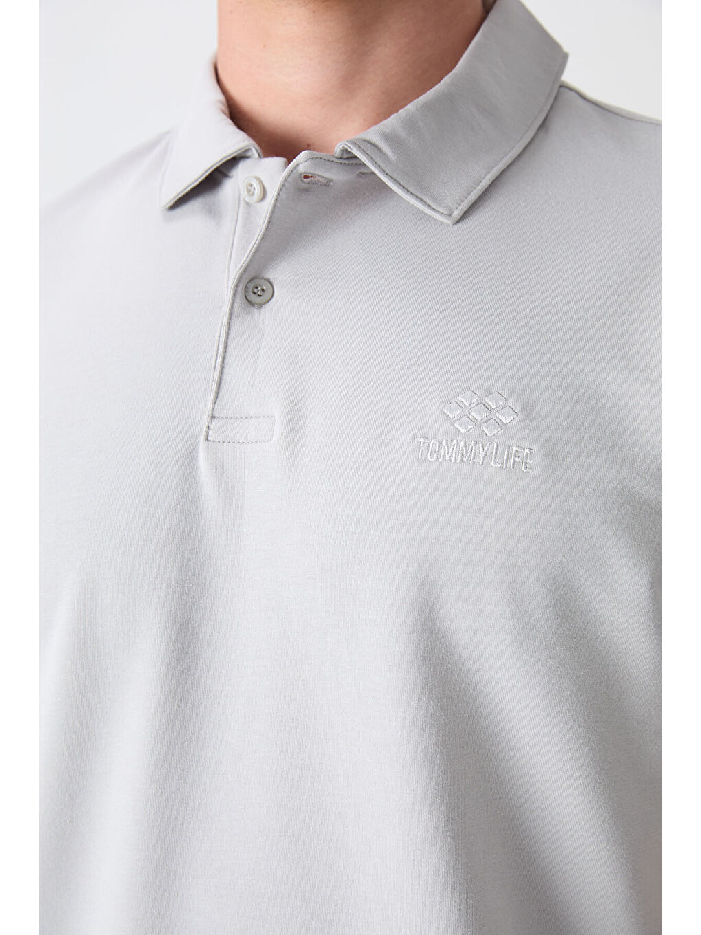 Bej Taş Pamuklu Kalın Yumuşak Dokulu Standart Fit Basic Polo Yaka Erkek Tişört - 88348-2