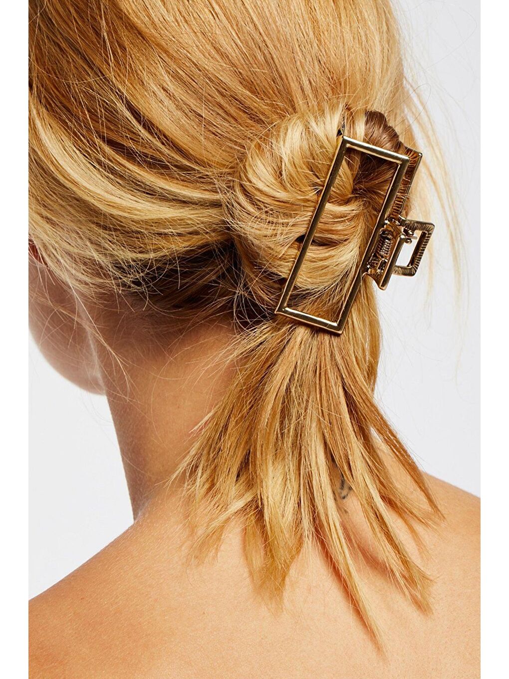 Sarı Drave Büyük Dikdörtgen Altın Rengi Metal Mandal Toka