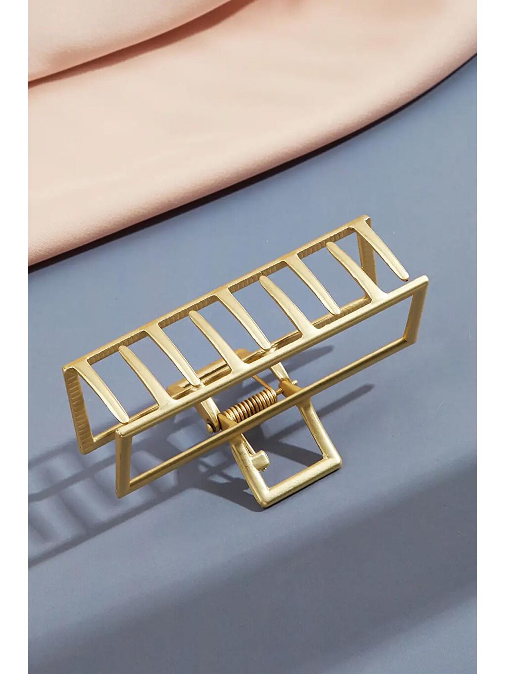 Sarı Drave Büyük Dikdörtgen Altın Rengi Metal Mandal Toka-2