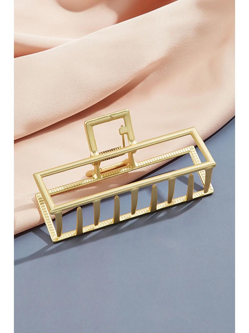 Sarı Drave Büyük Dikdörtgen Altın Rengi Metal Mandal Toka-4