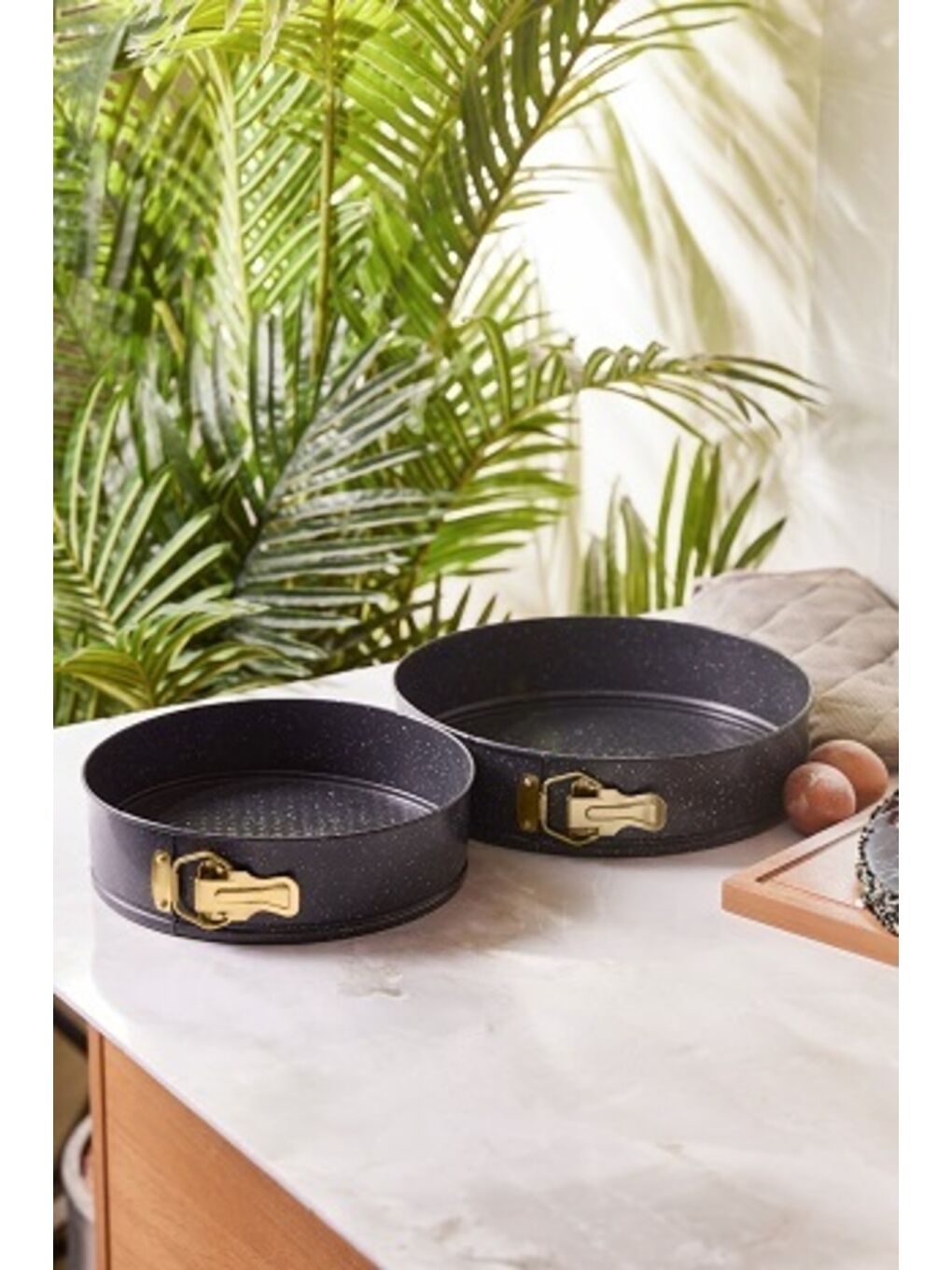 Sarı Circle 2 li Kelepçeli Kek Kalıbı Seti Gold 24-28 cm-2