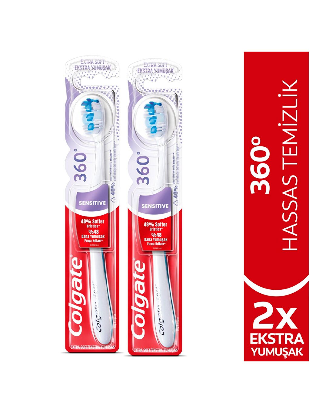 Colgate Beyaz-Mavi 360 Hassasiyete Pro Çözüm Hassas Temizlik Ekstra Yumuşak Diş Fırçası  x 2 Adet