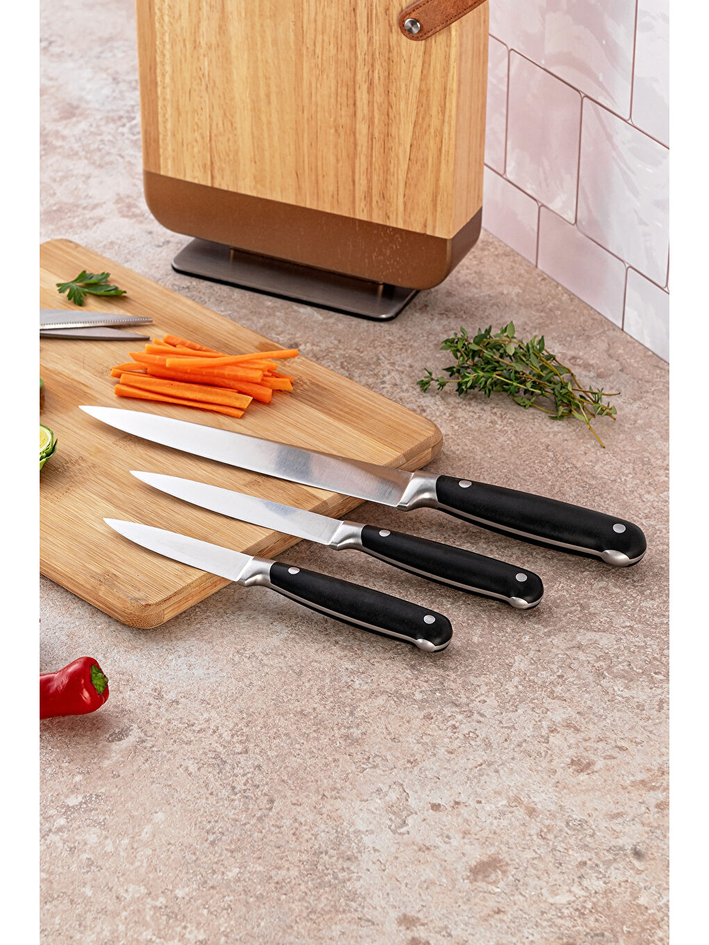 Siyah Sansa 7 Parça Bıçak Seti-2