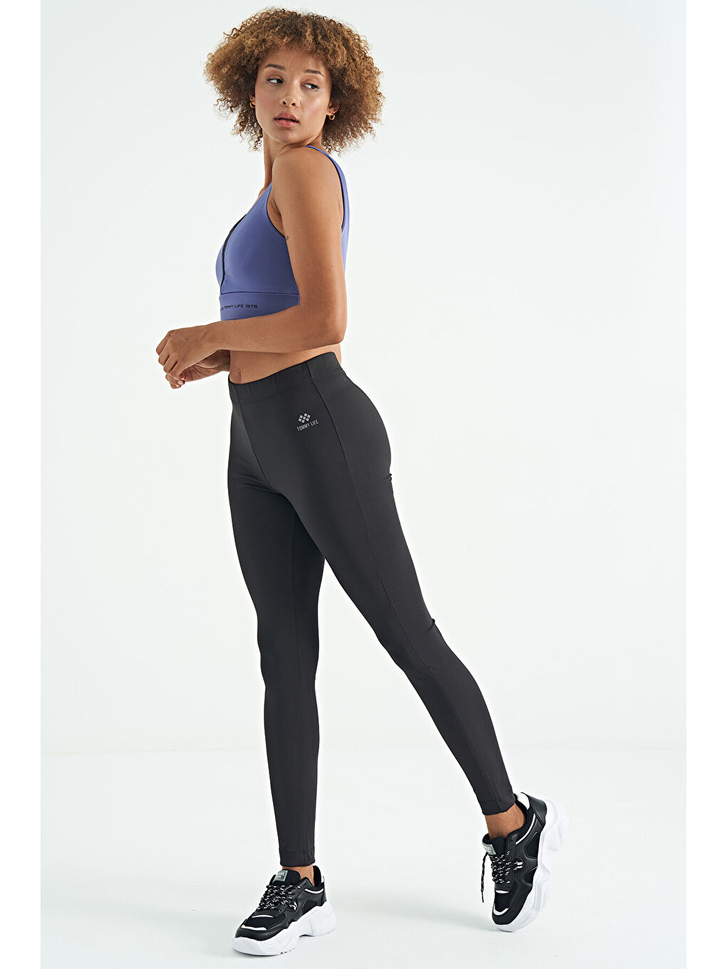 Mor Eflatun Yazı Baskılı Renk Bloklu Dar Kalıp Dalgıç Kumaş Kadın Büstiyer - 97271-4