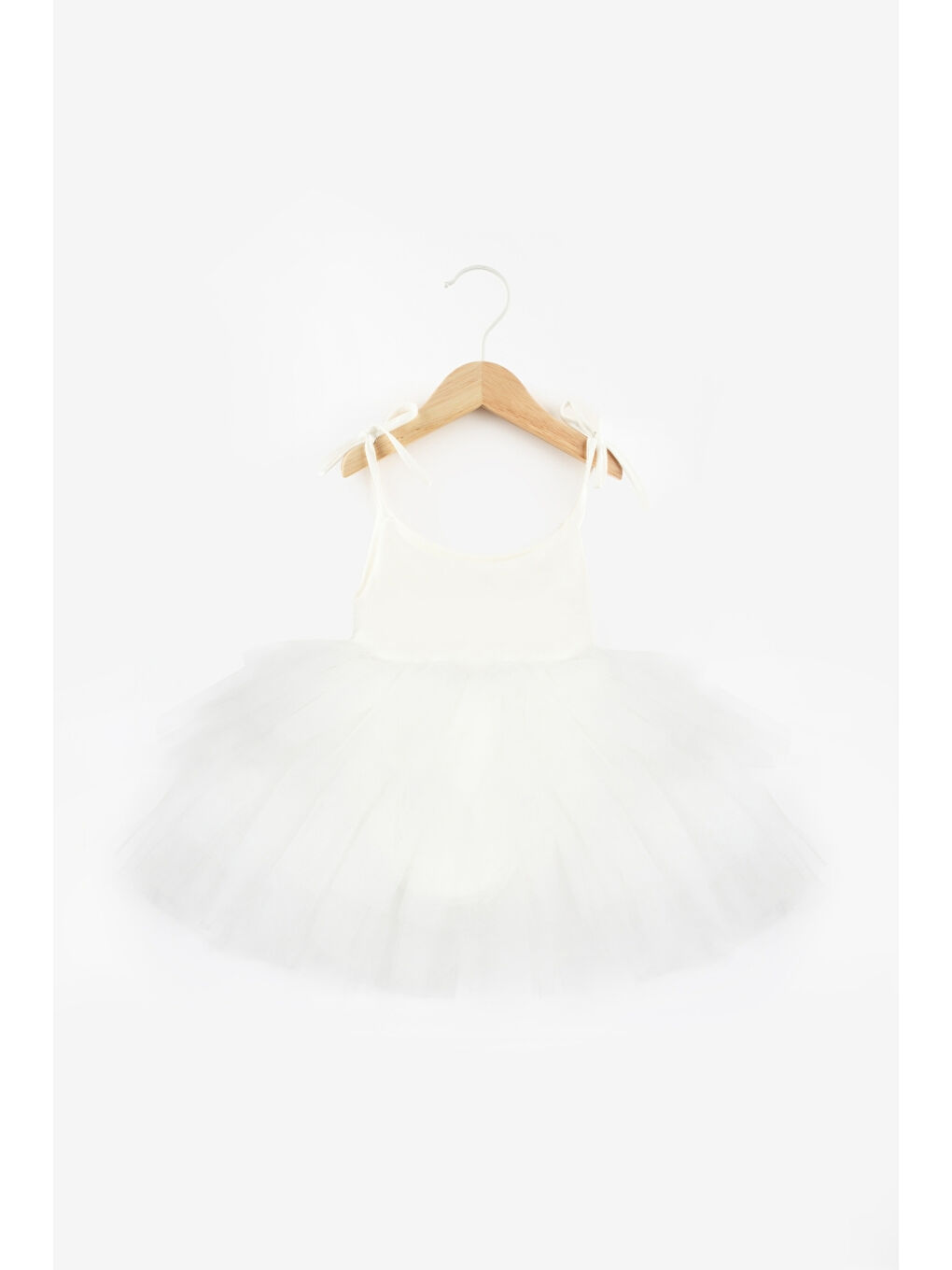 Ekru  Tütü Etekli Askılı Kız Çocuk Balerin Elbise - Jade-2