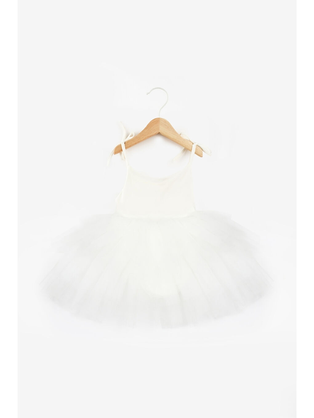 Ekru  Tütü Etekli Askılı Kız Çocuk Balerin Elbise - Jade-3