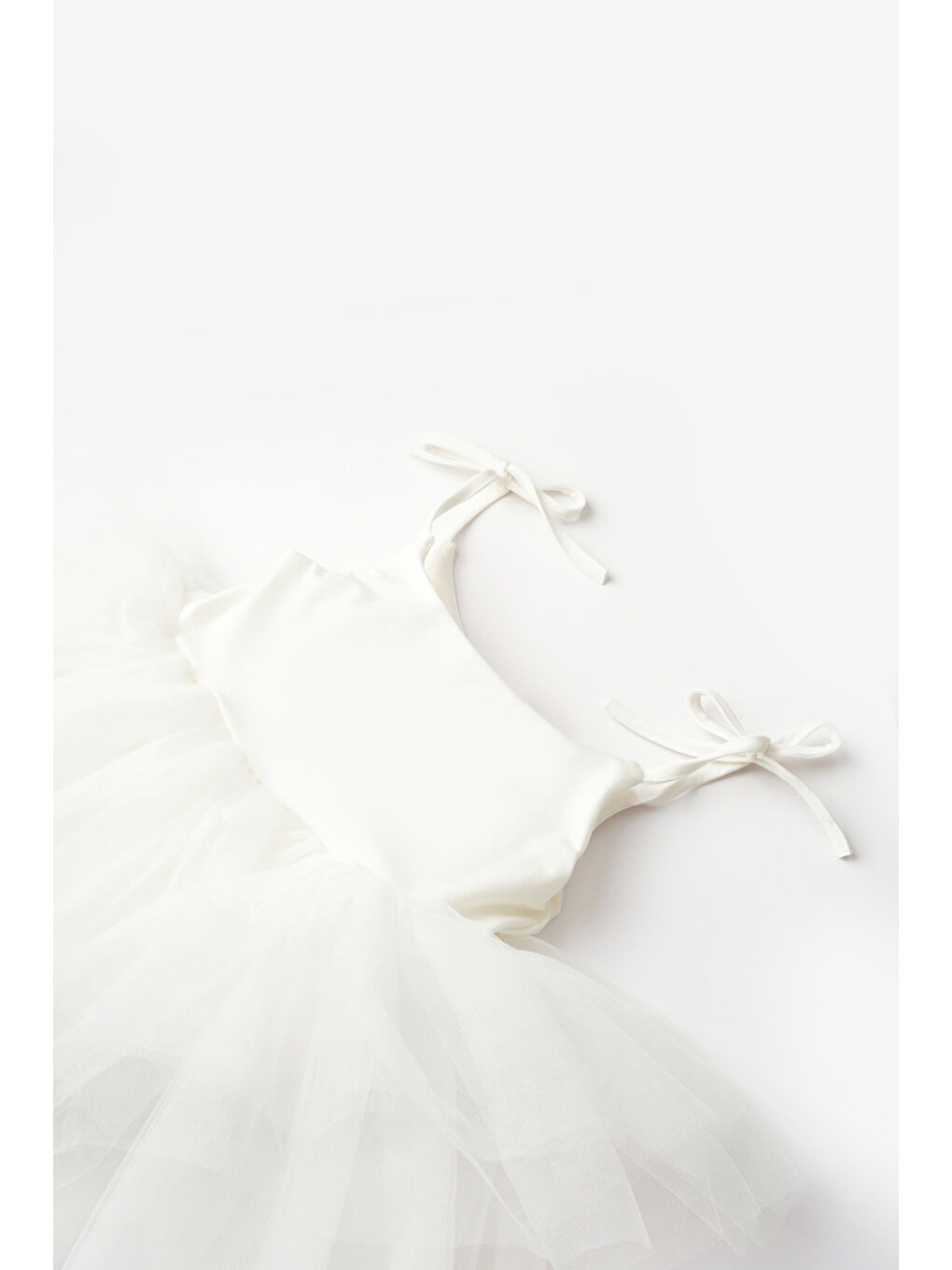 Ekru  Tütü Etekli Askılı Kız Çocuk Balerin Elbise - Jade-4