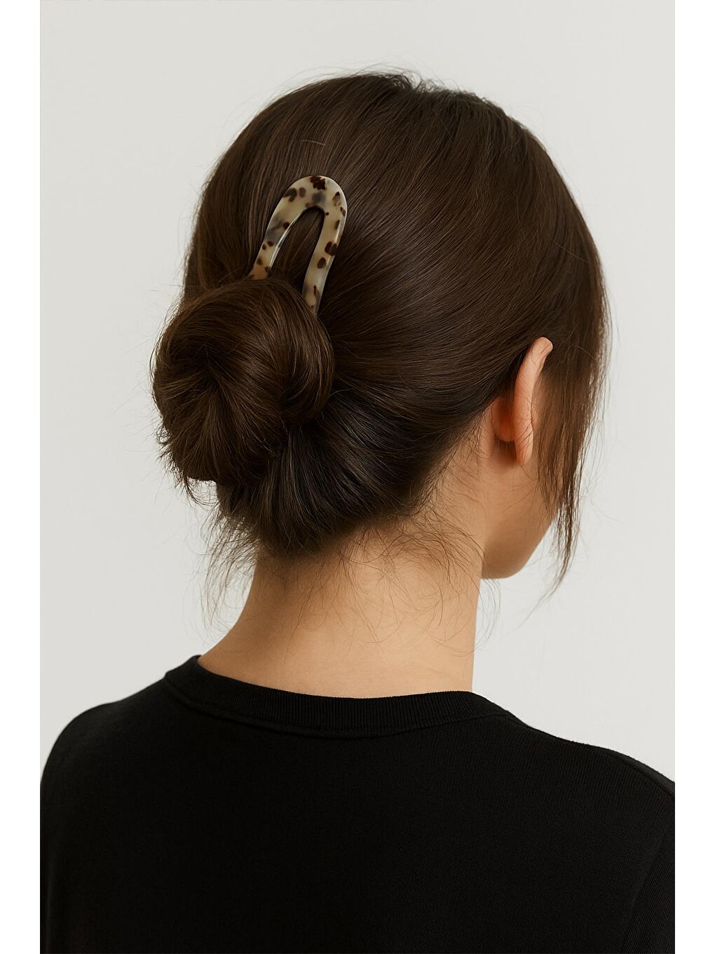 Bej Kemik U Topuz Çubuğu French Pin-4