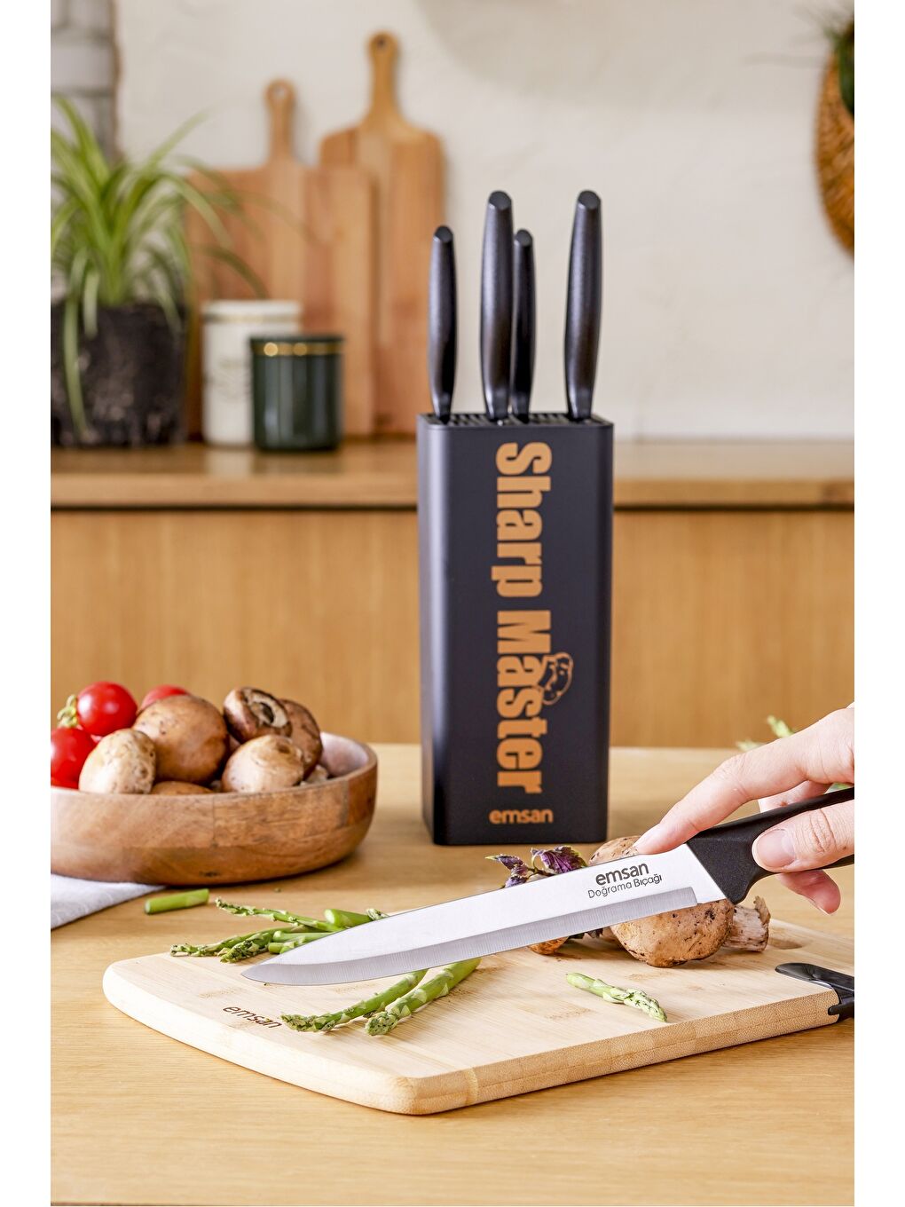 Siyah Sharp Master 6 Parça Bıçak Seti-2
