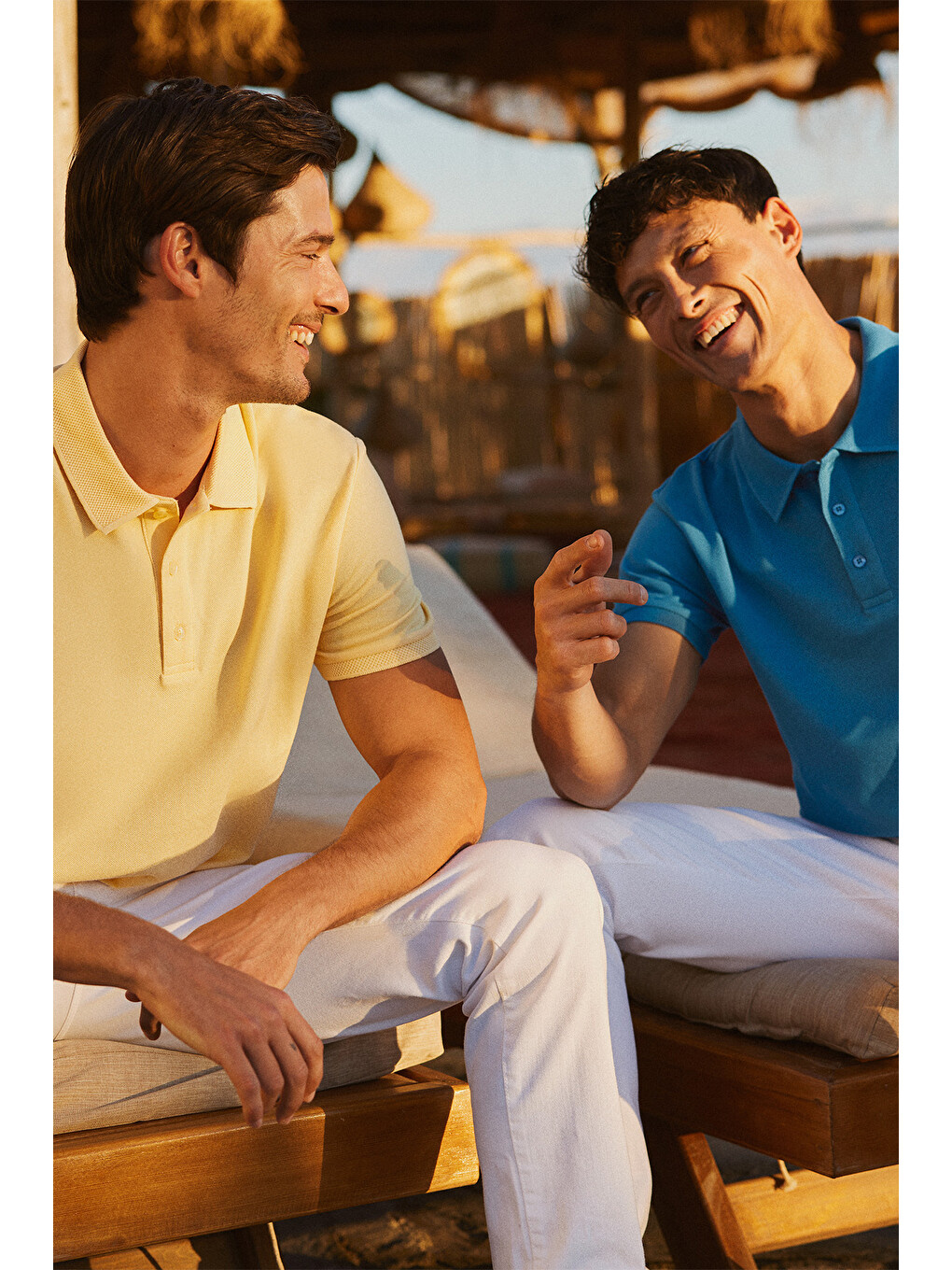Erkek Sarı Slim Fit Dar Kesim Polo Yaka %100 Pamuk Kısa Kollu Tişört-5