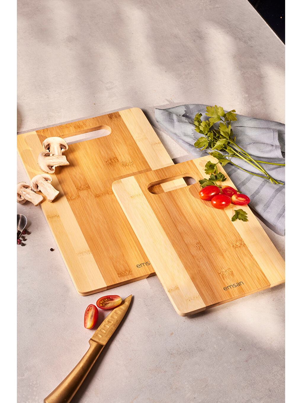 Kahverengi Bambu Lupin 2'li Kesme Tahtası-2