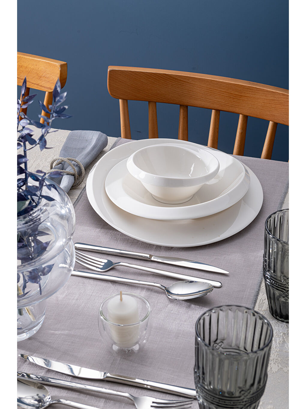 Beyaz Evren 18 Parça 6 Kişilik Yemek Takımı-2