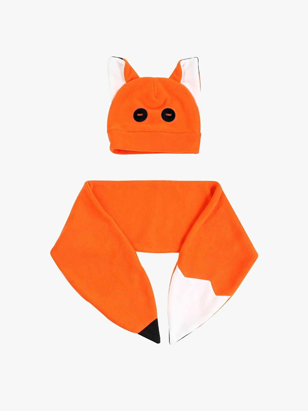 Casabony Beyaz-Turuncu Fox Unisex Şapka+Kaşkol Takım - 2