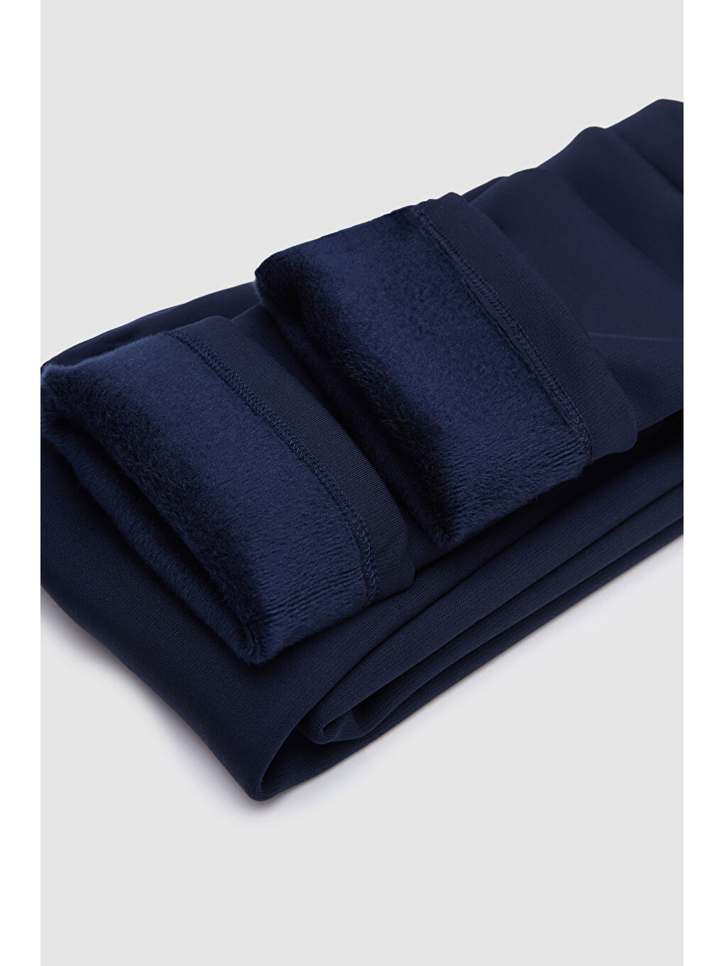 Koyu Lacivert Kız Çocuk İçi Pelüş Extra Kalın Kışlık Tayt-2