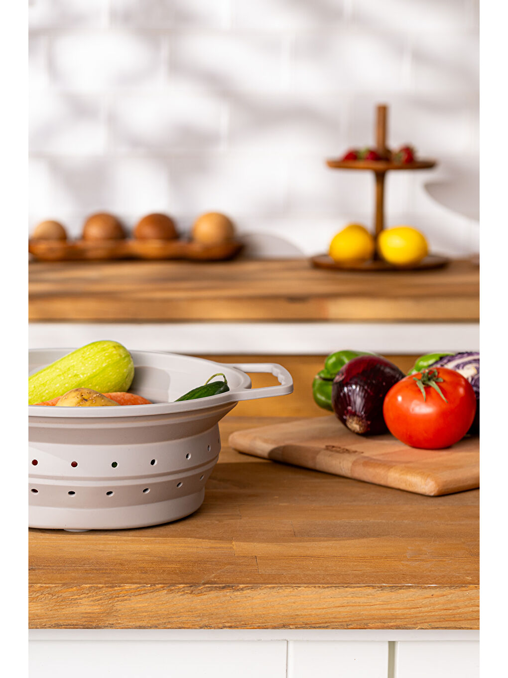 Gri Soft Katlanabilir Büyük Süzgeç-2