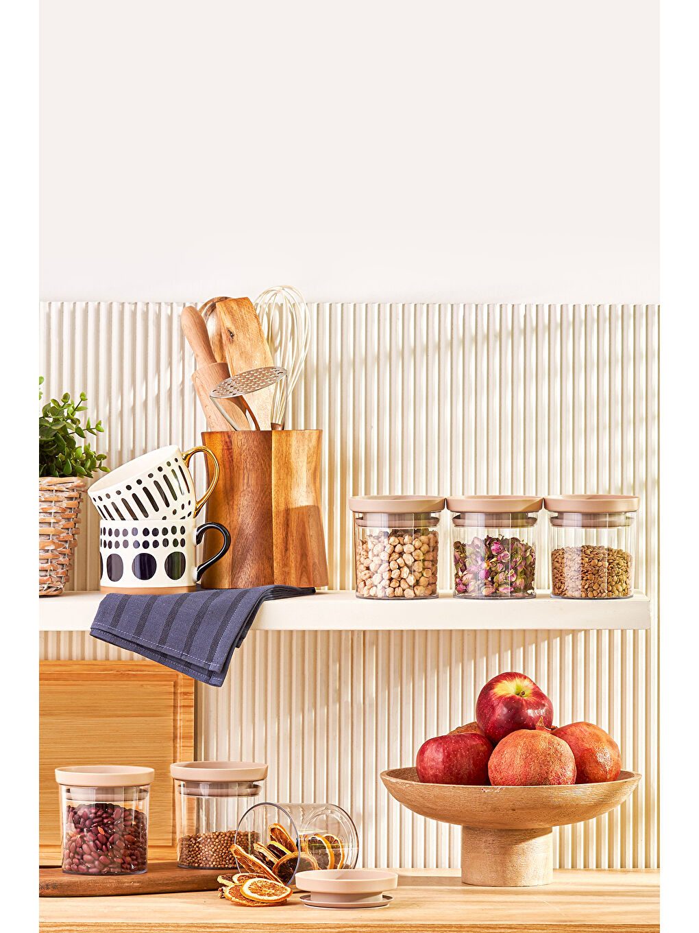 Arya 6'lı Küçük Saklama Kabı Bej-2