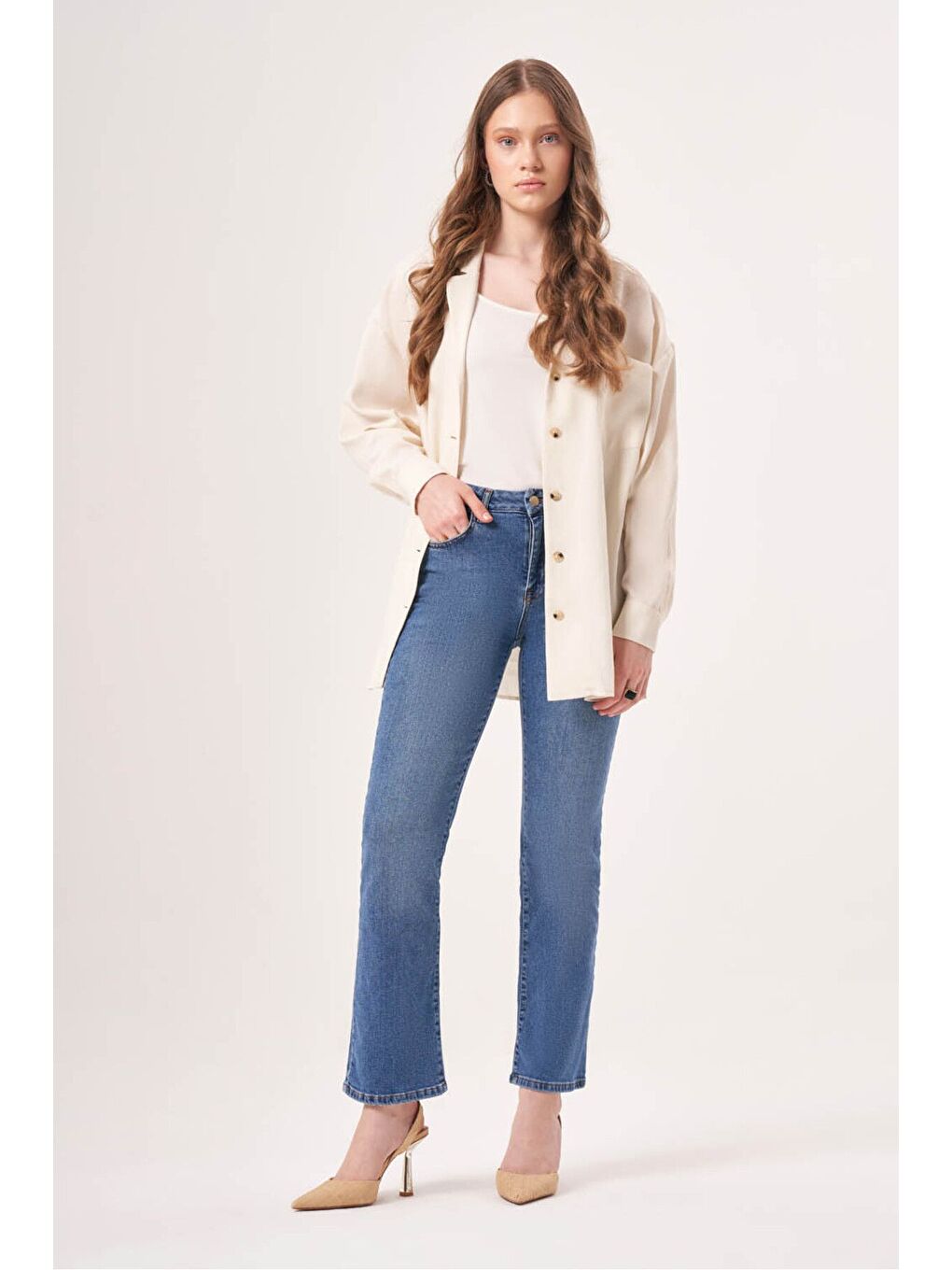 Mizalle Indigo İndigo Denim Pantolon
