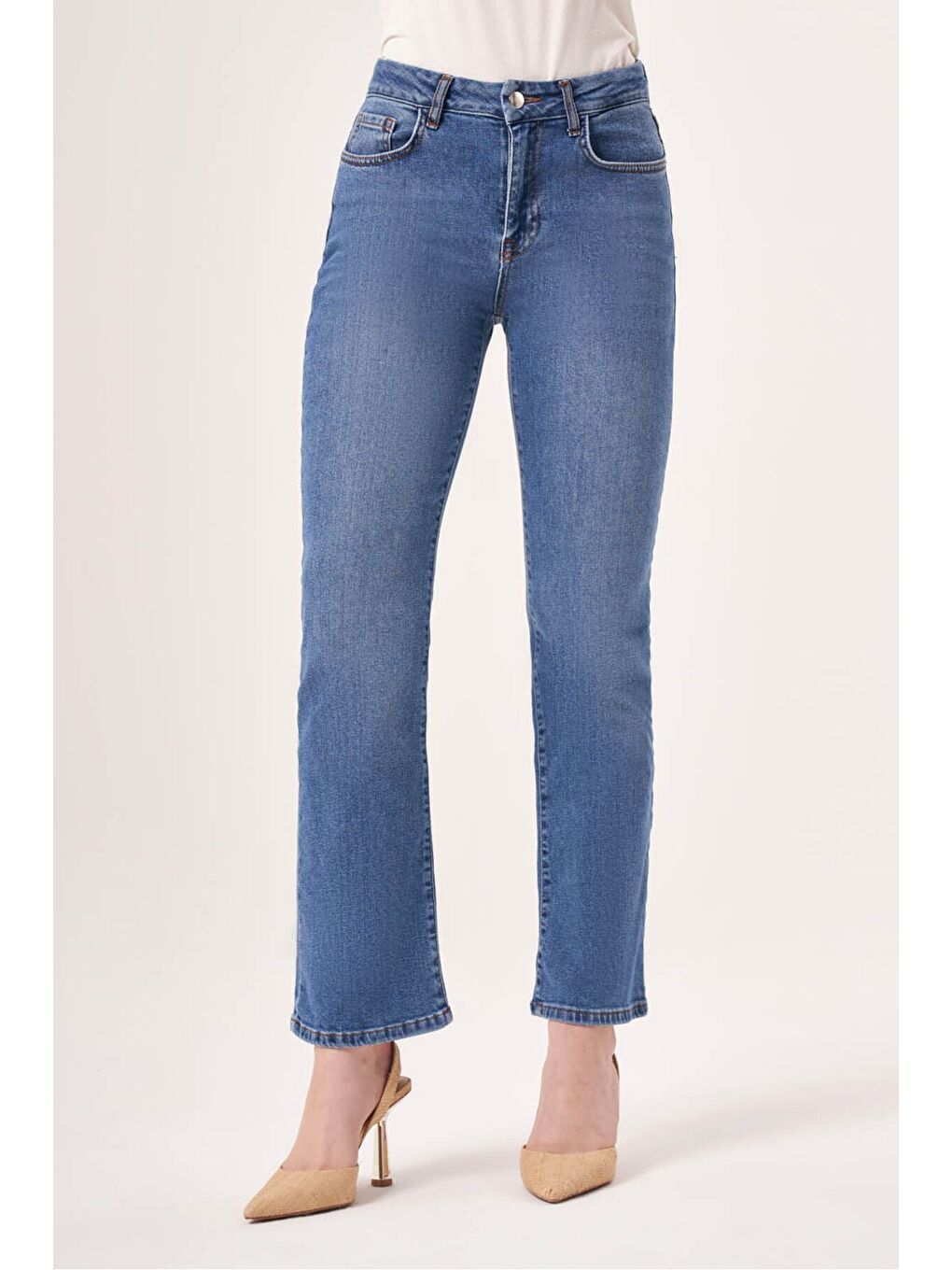 Mizalle Indigo İndigo Denim Pantolon - 1