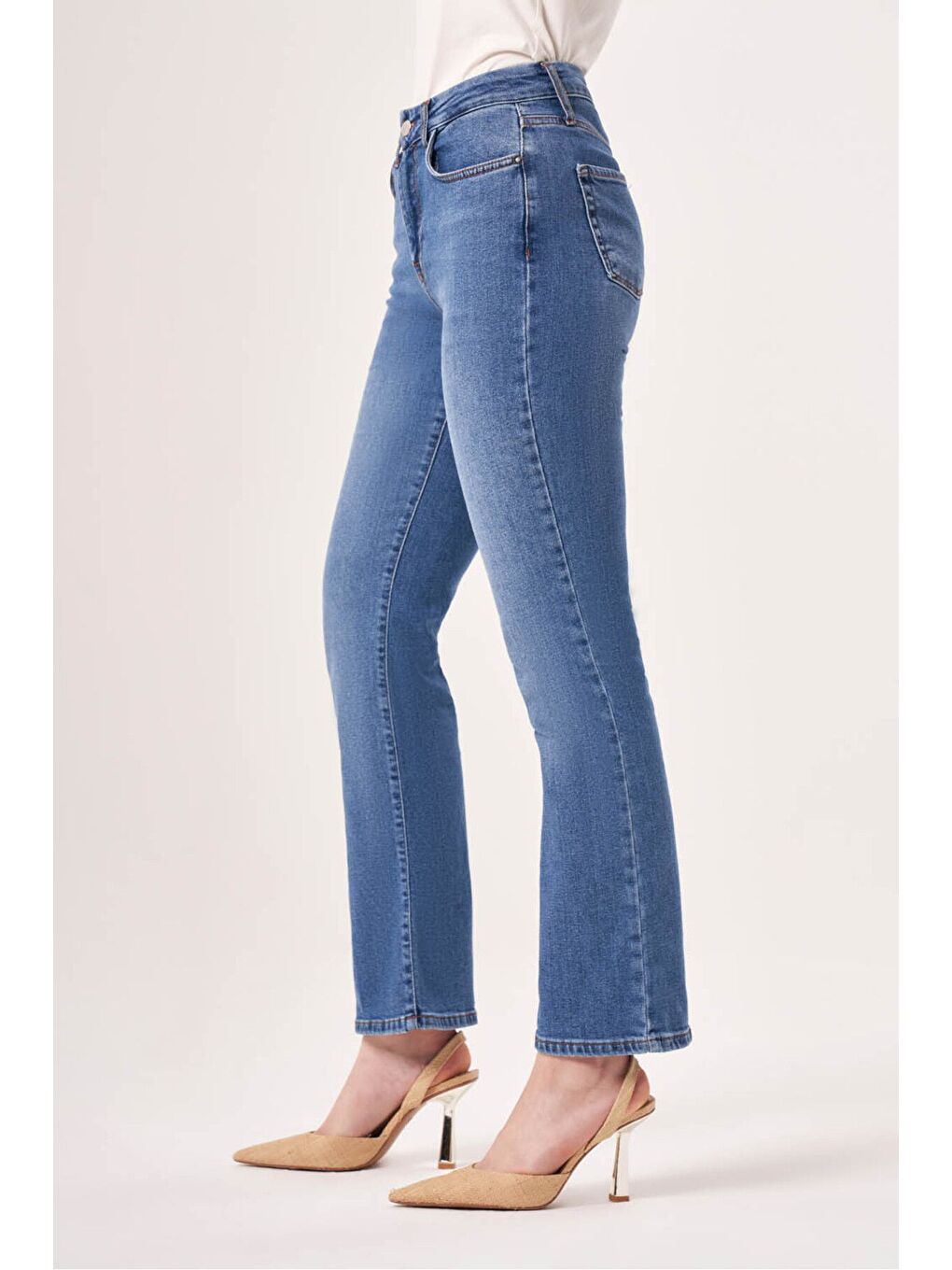 Mizalle Indigo İndigo Denim Pantolon - 2