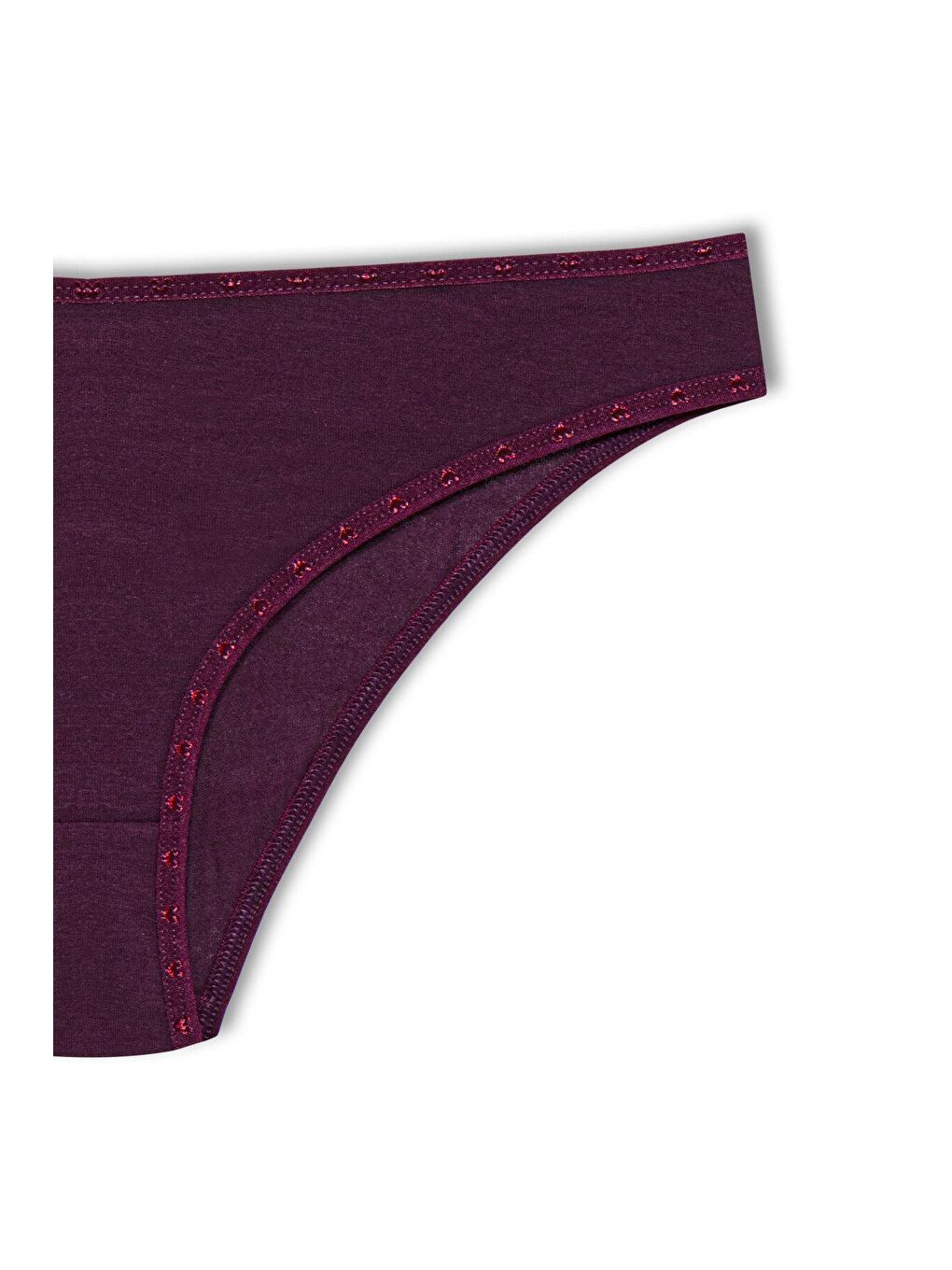 Kırmızı Pamuklu Kalpli Lastik Kadın Külot 3’lü-4