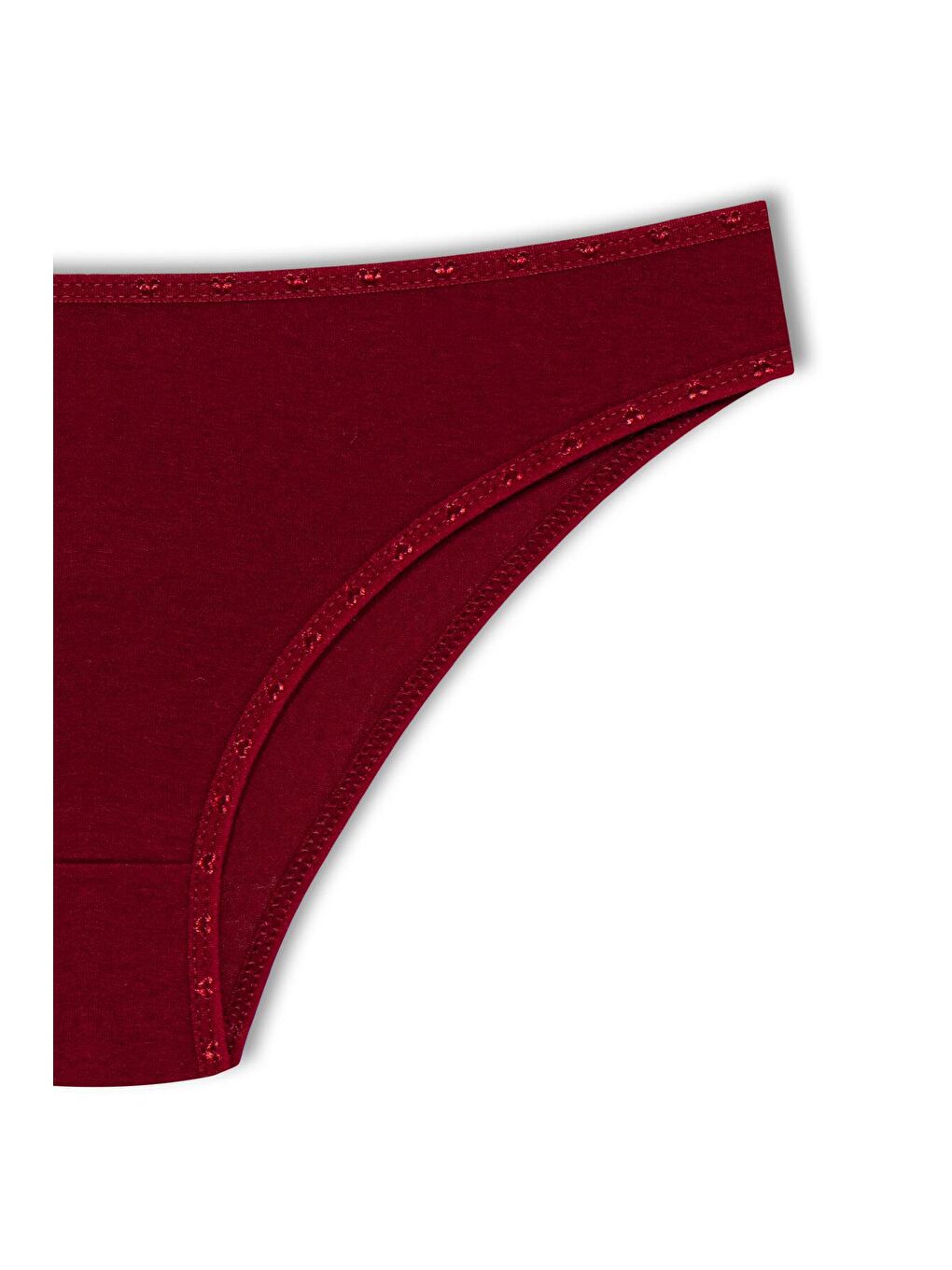 Bordo Pamuklu Kalpli Lastik Kadın Külot 3’lü-4