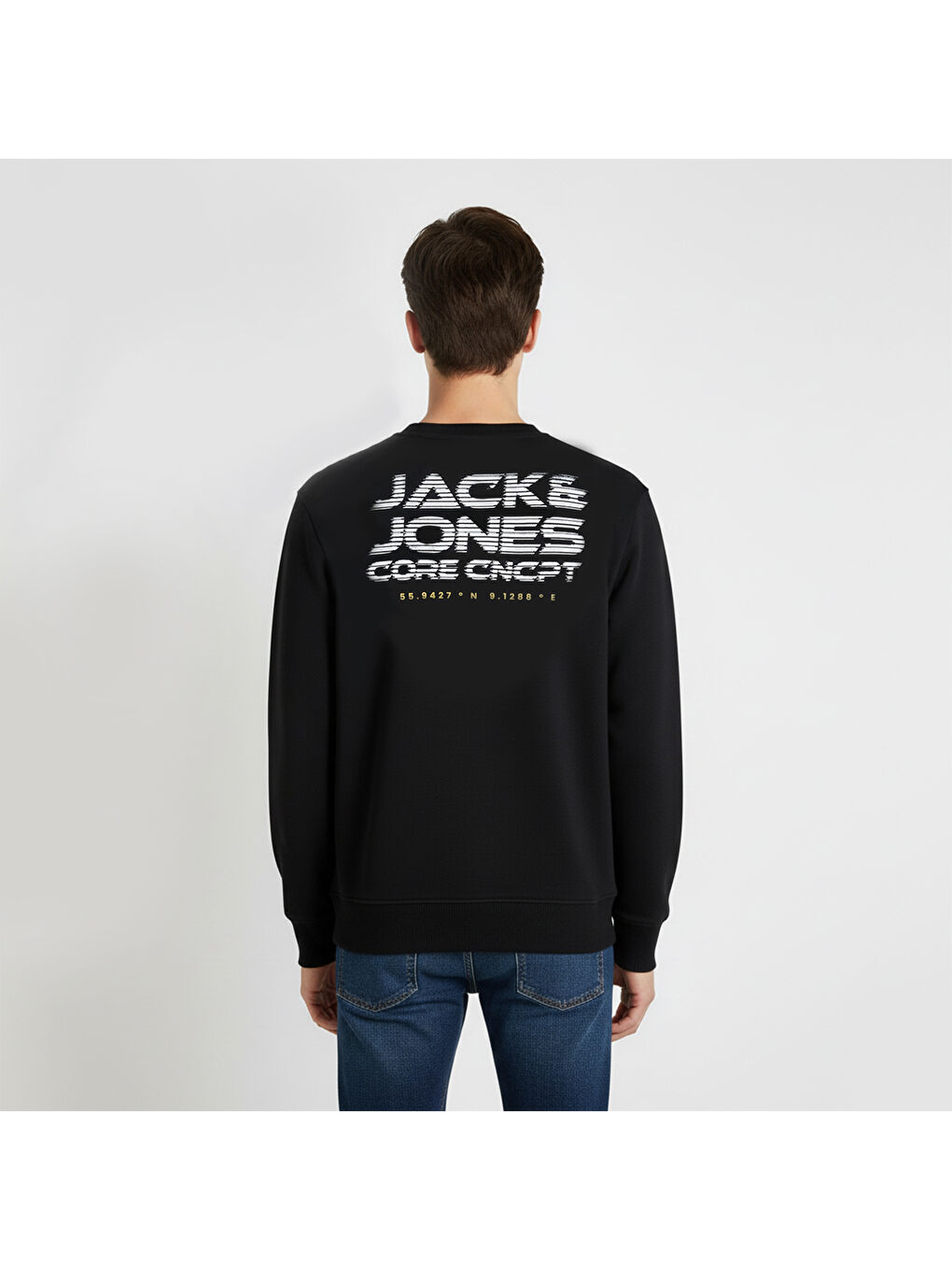 Vibrant Erkek Siyah Bisiklet Yaka Sweatshirt-1