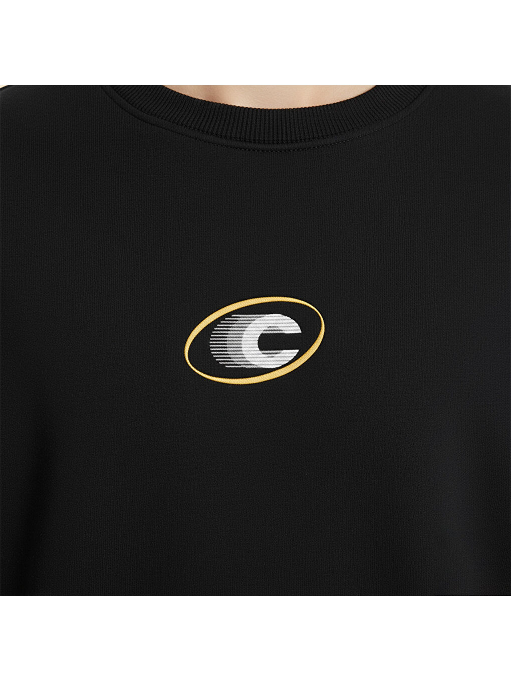 Vibrant Erkek Siyah Bisiklet Yaka Sweatshirt-2