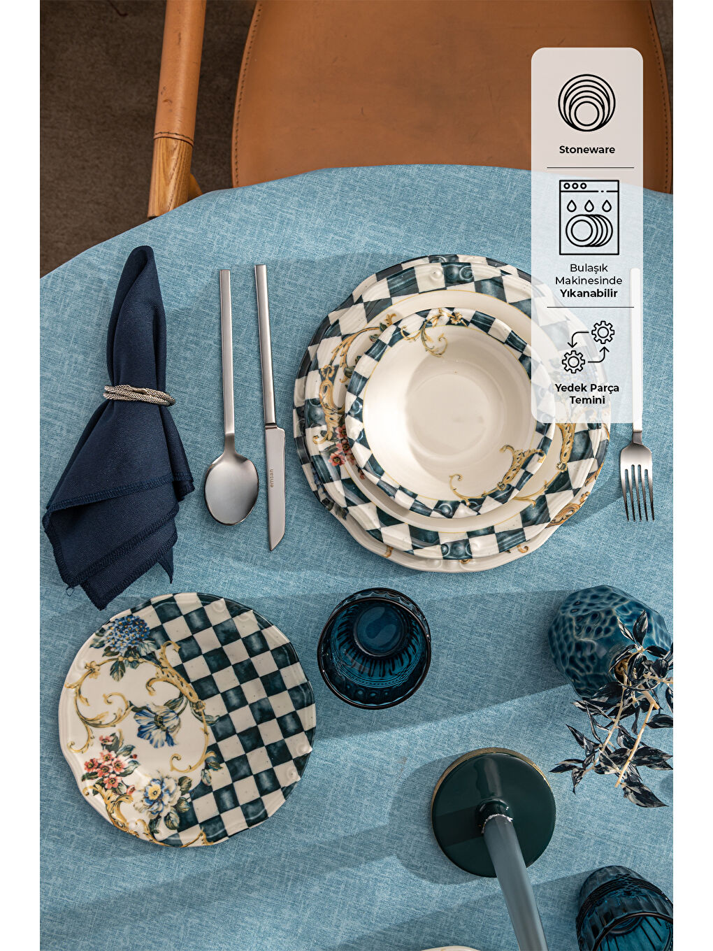 Beyaz Victoria 24 Parça 6 Kişilik Yemek Takımı-3