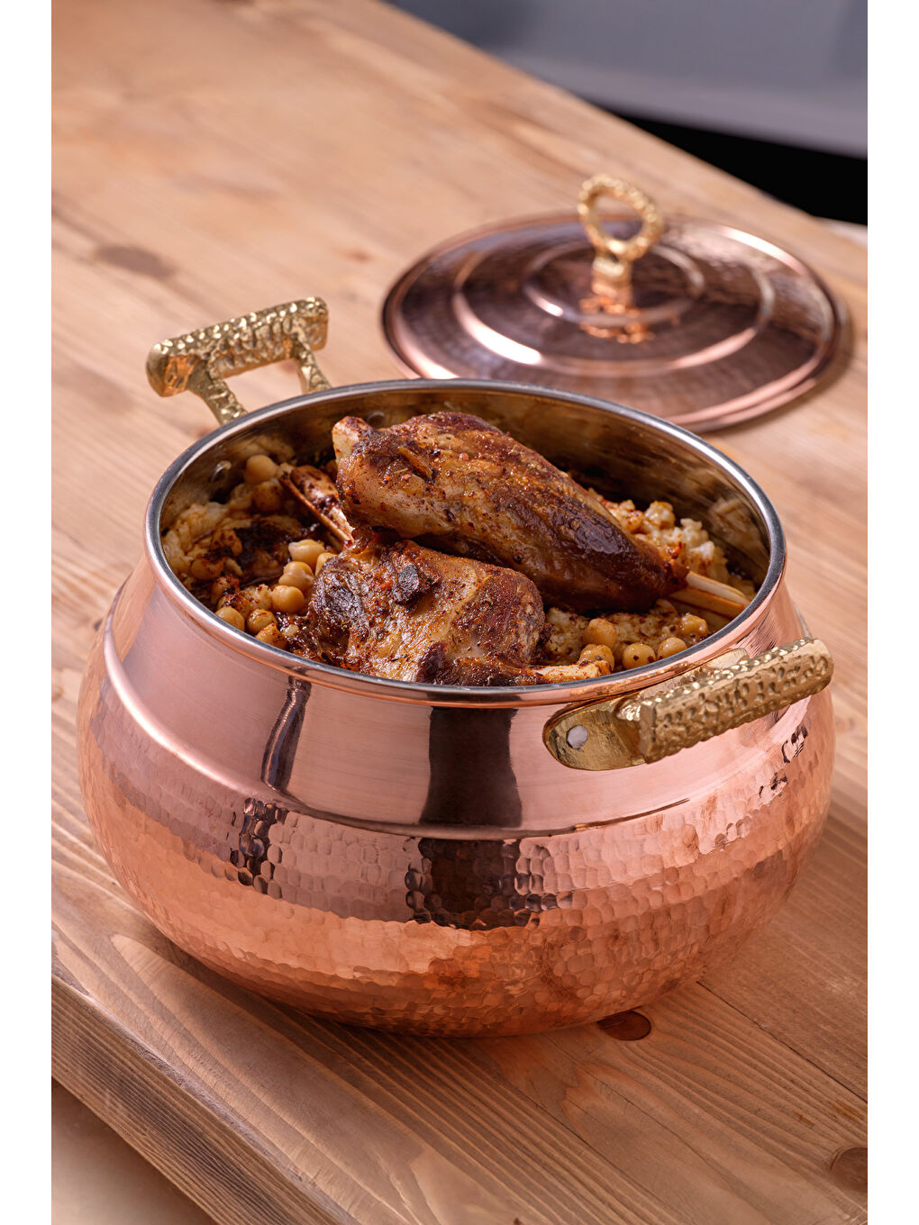 Turuncu Göbeklitepe Bakır Güveç Tencere 22 cm-2