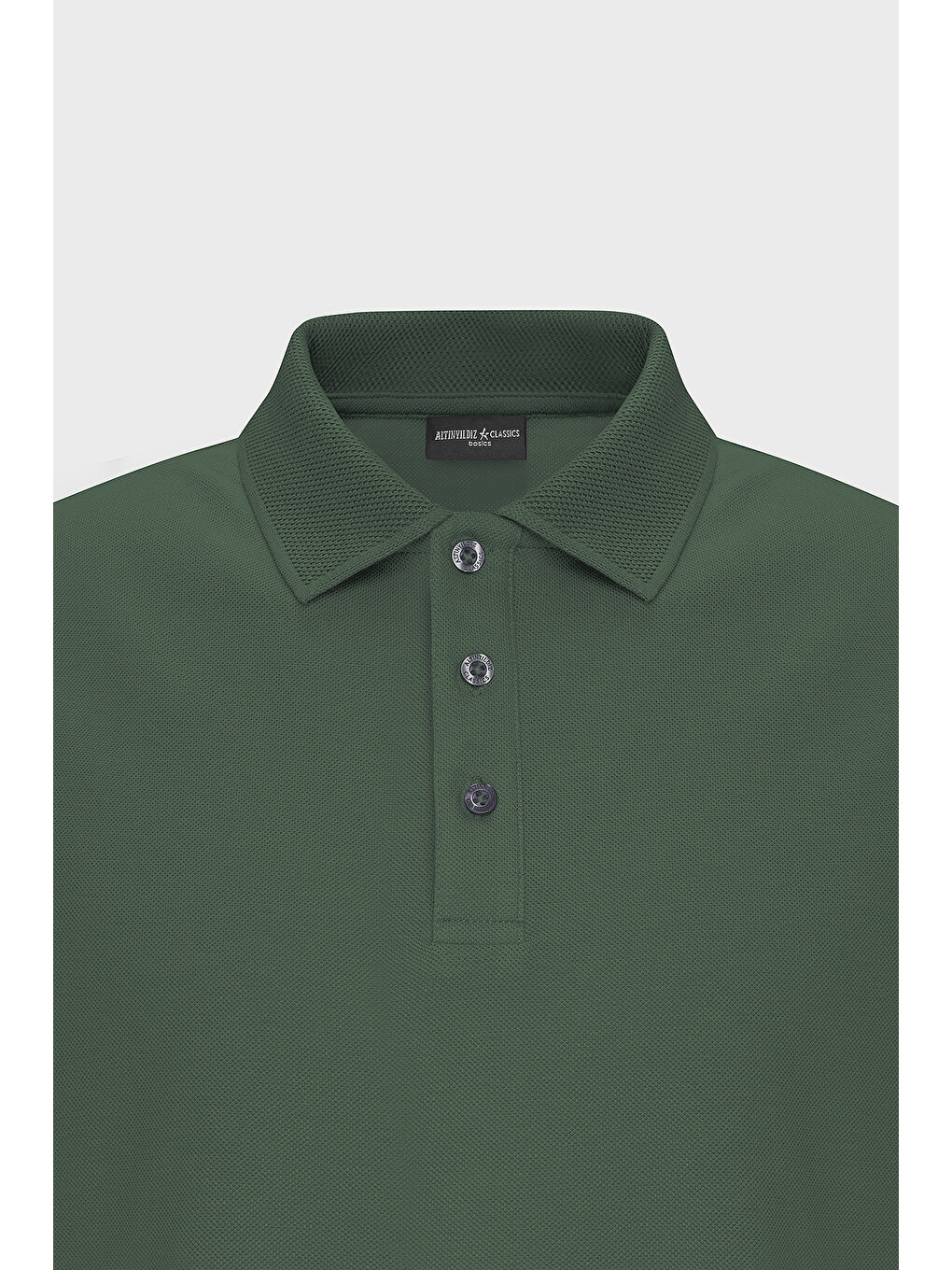 Erkek Haki Slim Fit Dar Kesim Polo Yaka %100 Pamuk Kısa Kollu Tişört-10