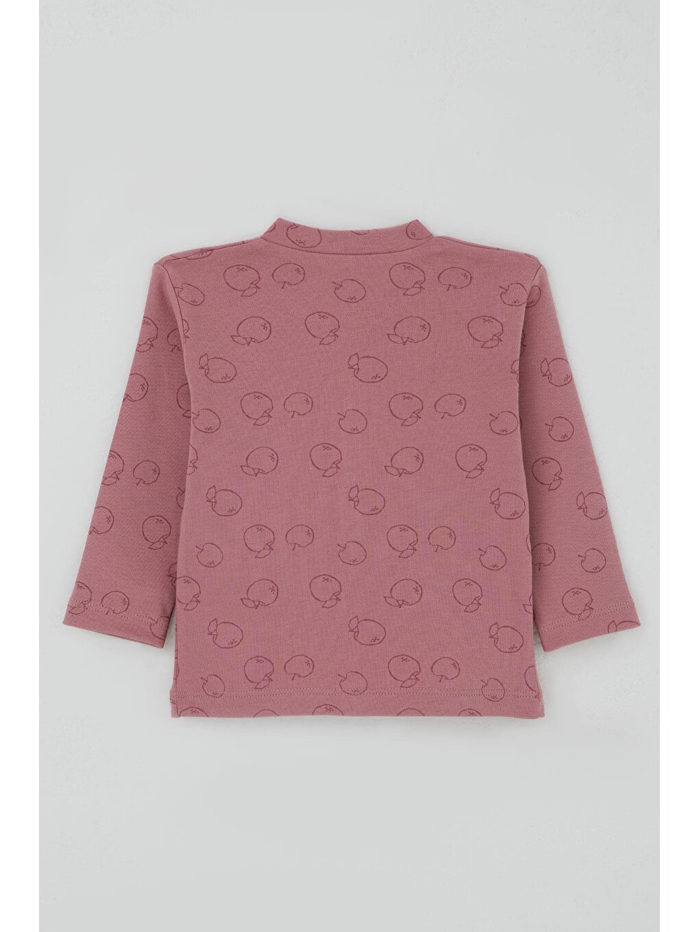 Pembe Kız Bebek Pijama Takımı Elma Bahçesi Önden Çıtçıtlı Gülkurusu (4 Ay-1 Yaş)-3