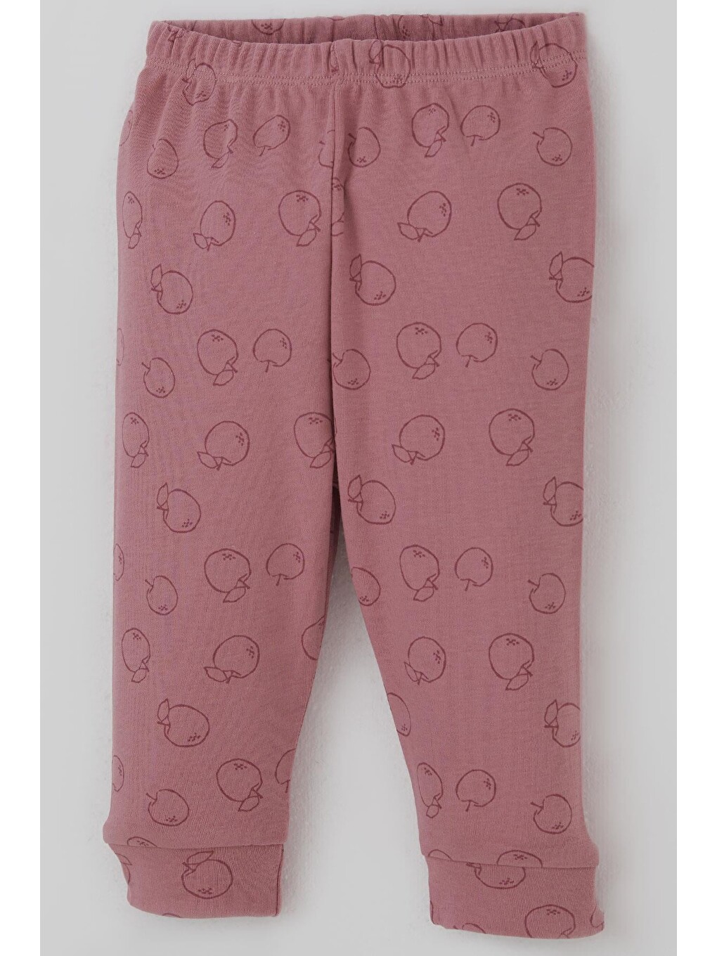 Pembe Kız Bebek Pijama Takımı Elma Bahçesi Önden Çıtçıtlı Gülkurusu (4 Ay-1 Yaş)-6