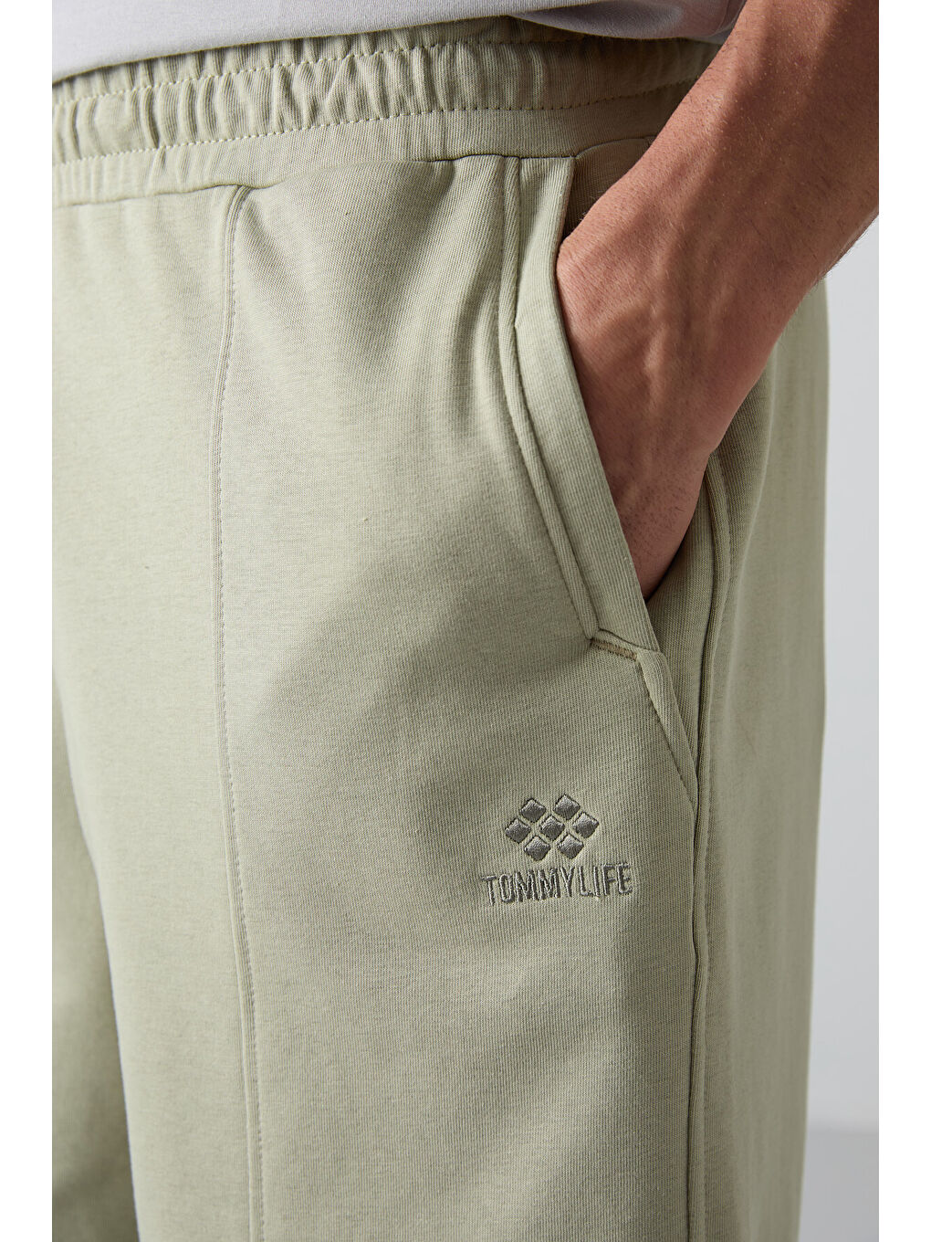 Yeşil Çağla Pamuklu Kalın Yumuşak Dokulu Comfort Fit Basic Erkek Şort - 81261-2