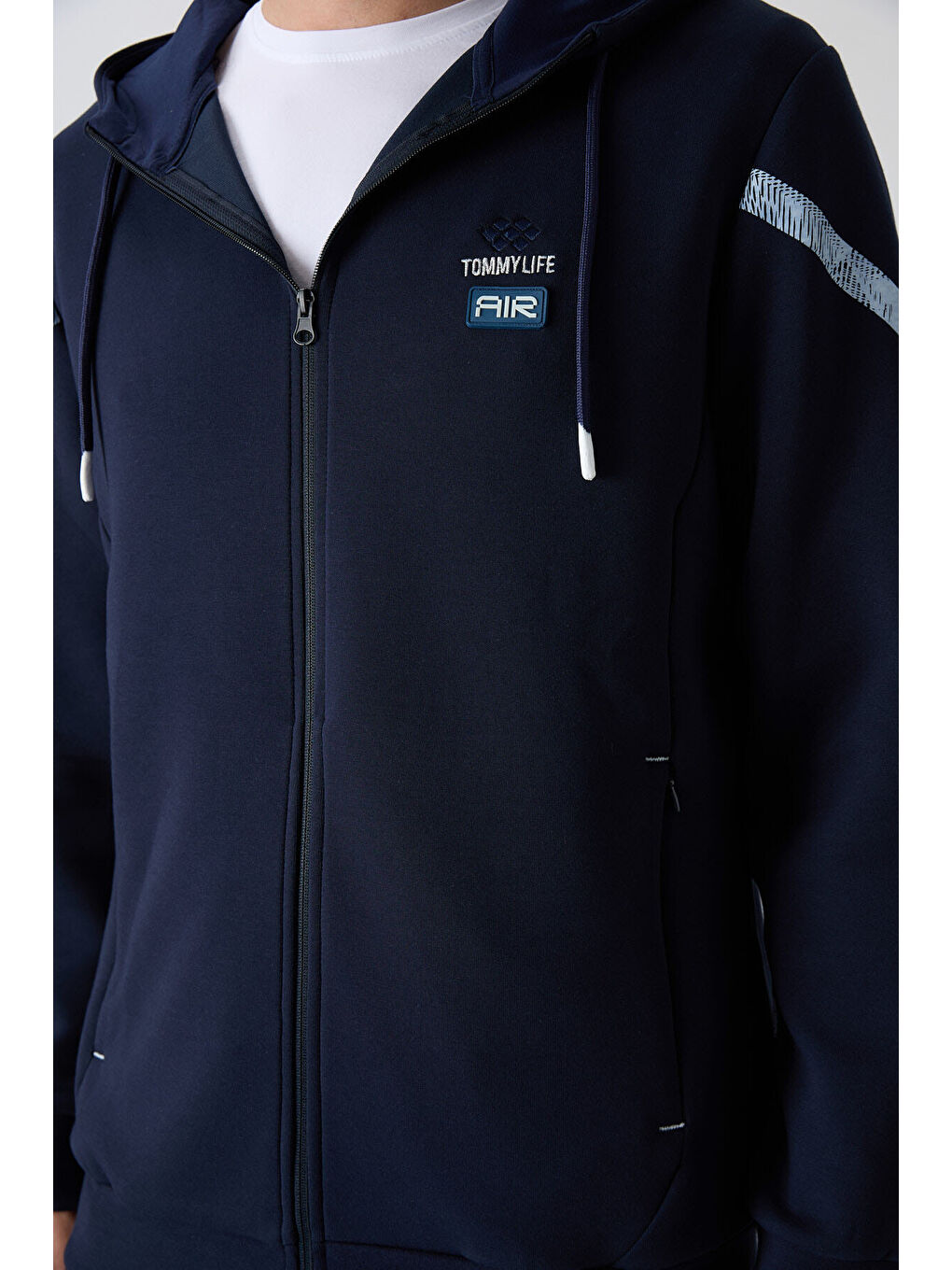 İndigo Pamuklu Kalın Yumuşak Dokulu Comfort Fit Baskılı Erkek Eşofman Takım - 85236-2