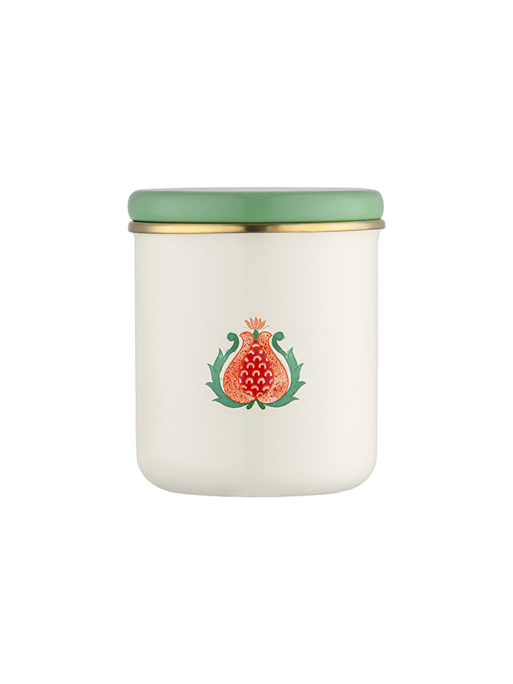 Beyaz Nar Emaye Orta Düz Kavanoz-2