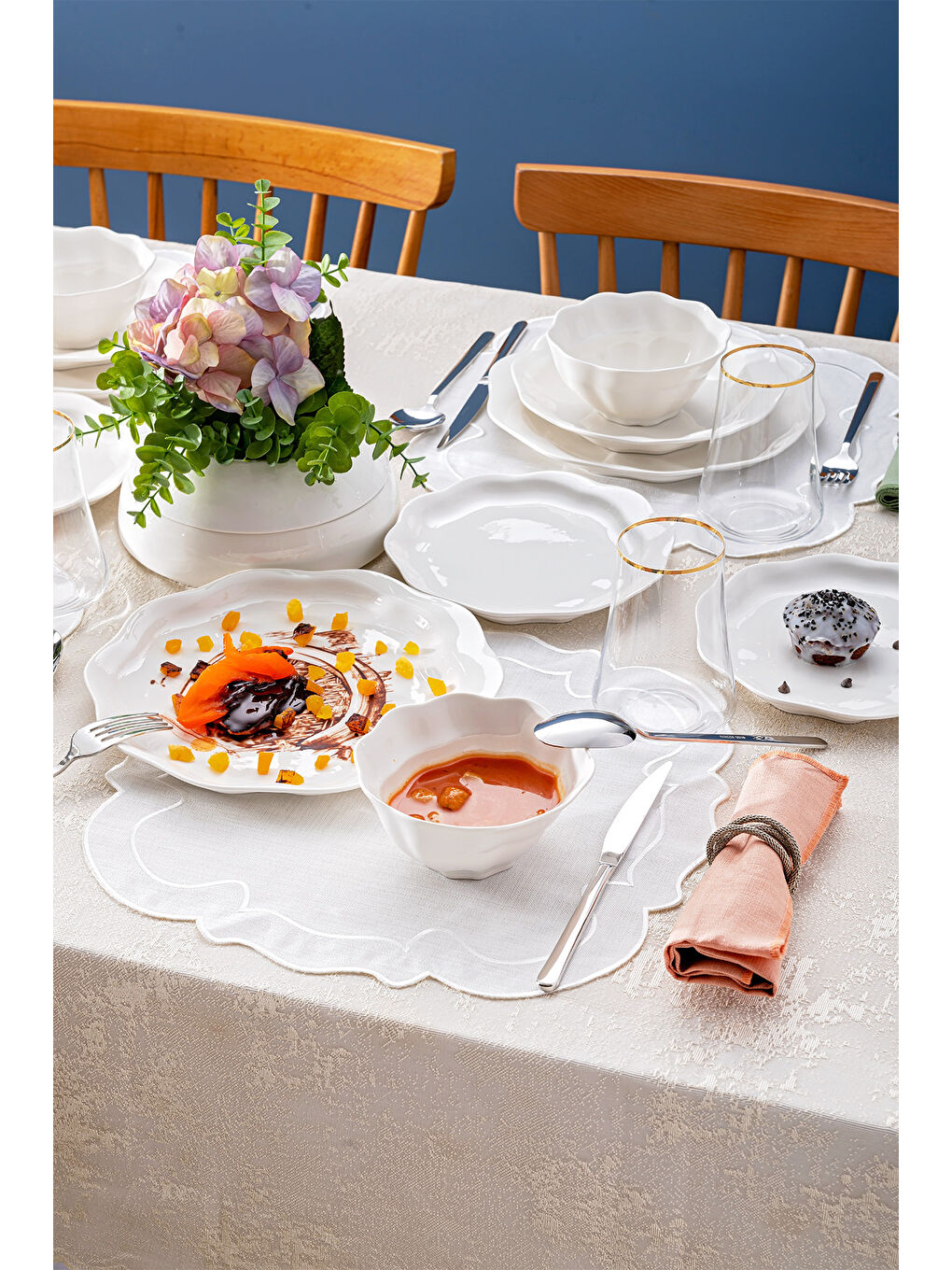 Beyaz Yonca 24 Parça 6 Kişilik Yemek Takımı-2