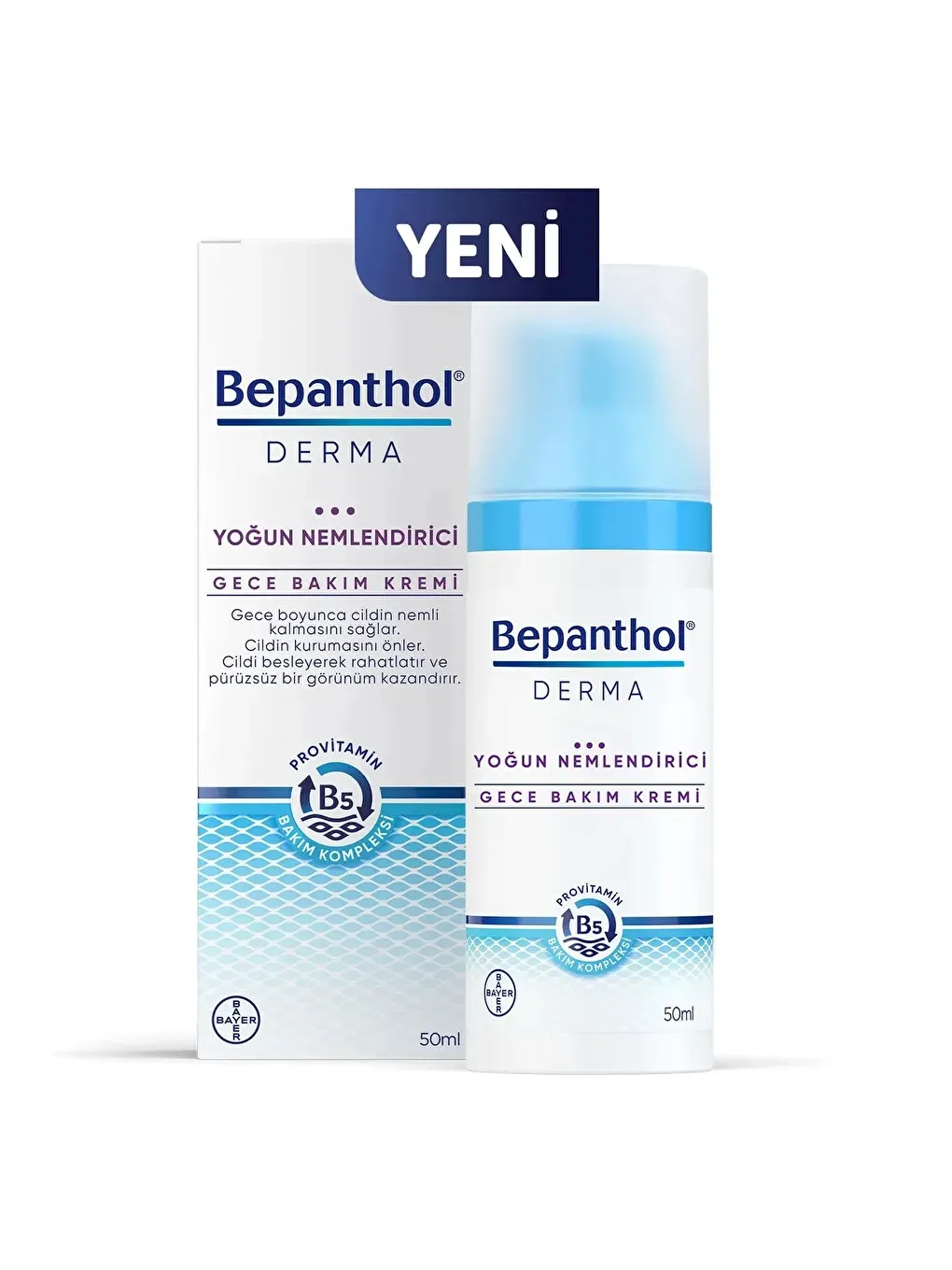 Bepanthol Şeffaf Derma Yoğun Nemlendirici Gece Bakım Kremi 50 ml