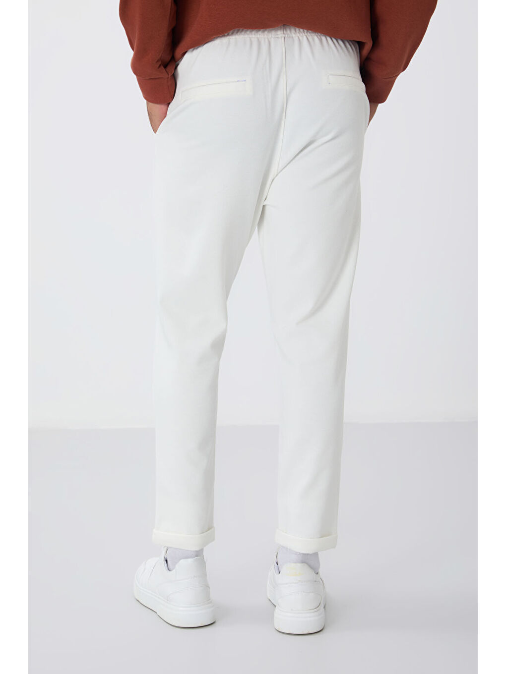 Ekru Yüzeyi Dokulu Standart Fit Erkek Eşofman Alt - 82154-8