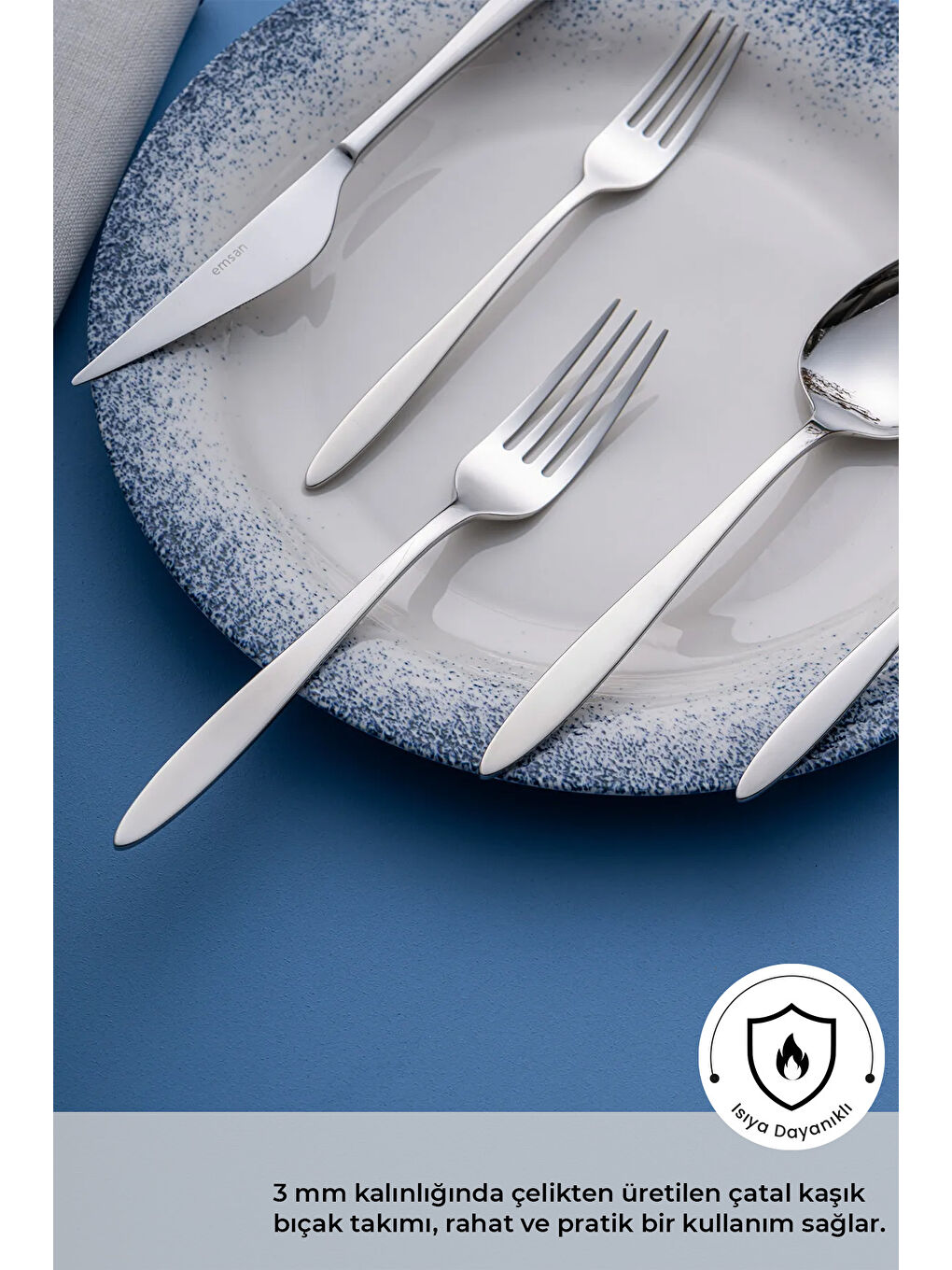 Gri Yakamoz 60 Parça 12 Kişilik Kutulu Çatal Kaşık Bıçak Takımı-2