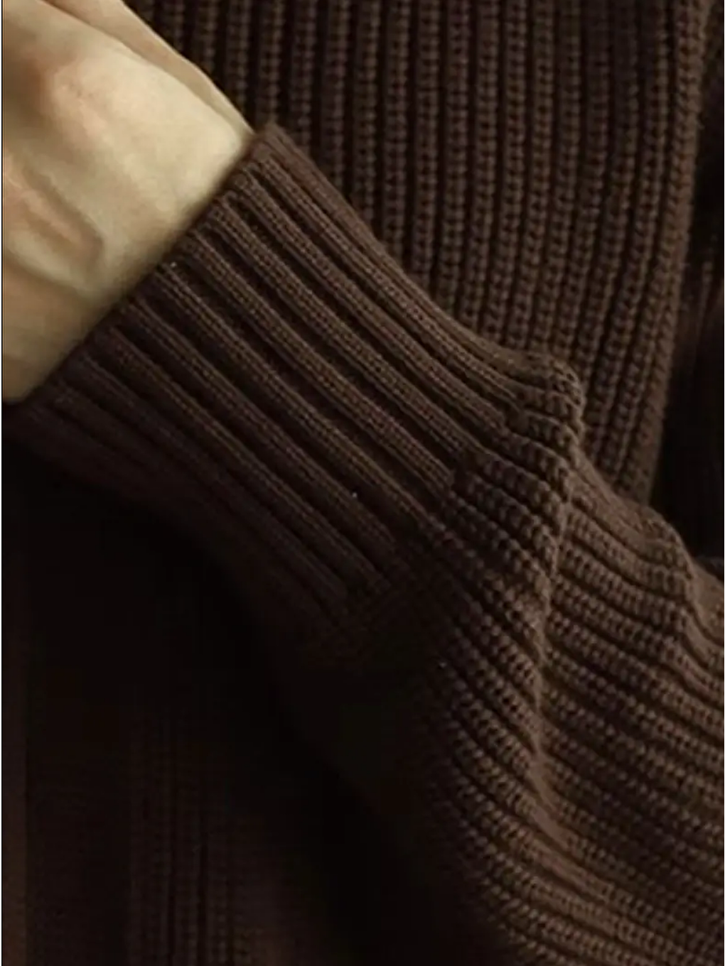 Kahverengi Erkek Dik Yaka Fermuarlı Standart Fit Triko Hırka-4