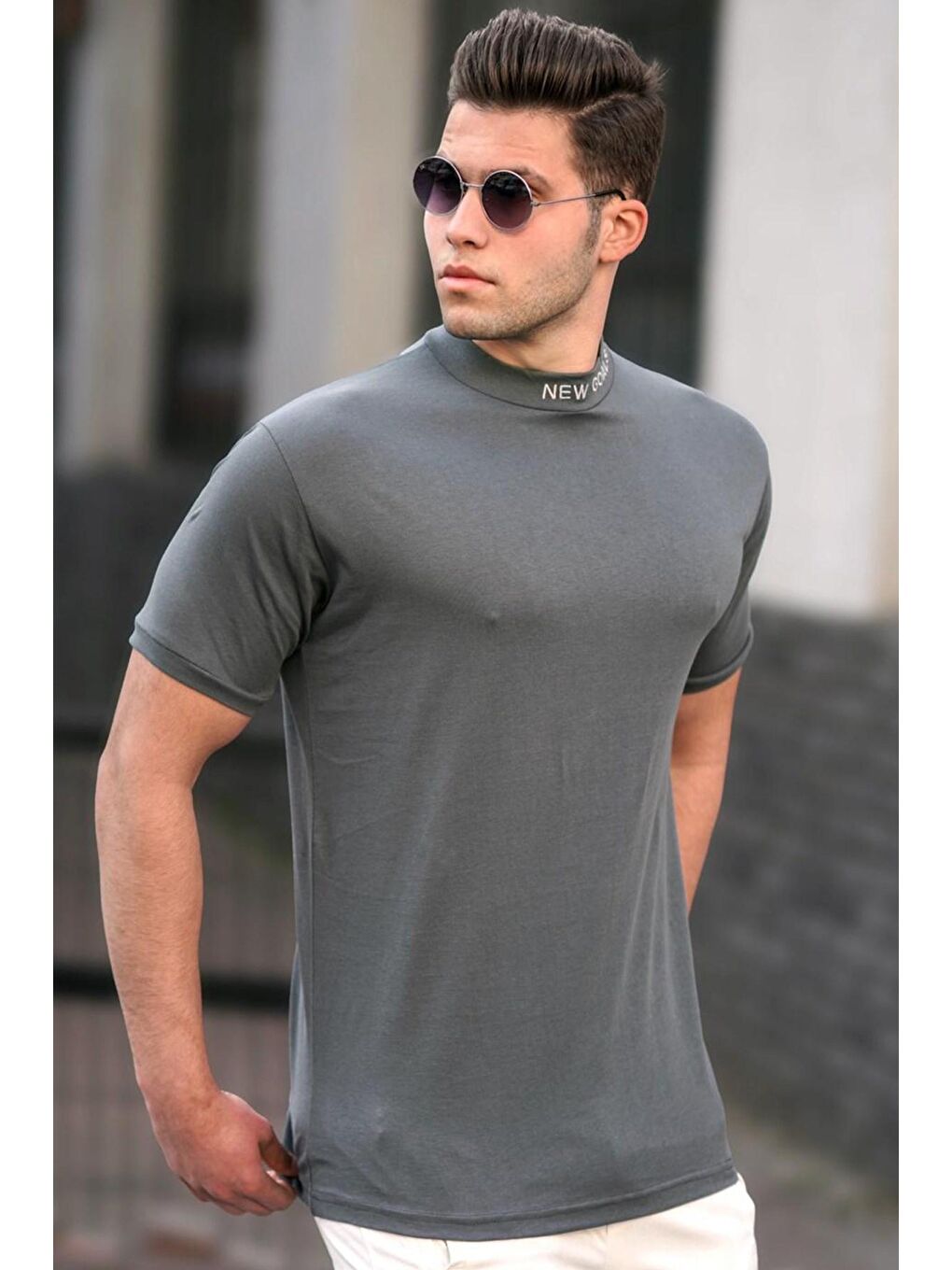 Gri Füme Erkek %100 Pamuk Tişört 5227