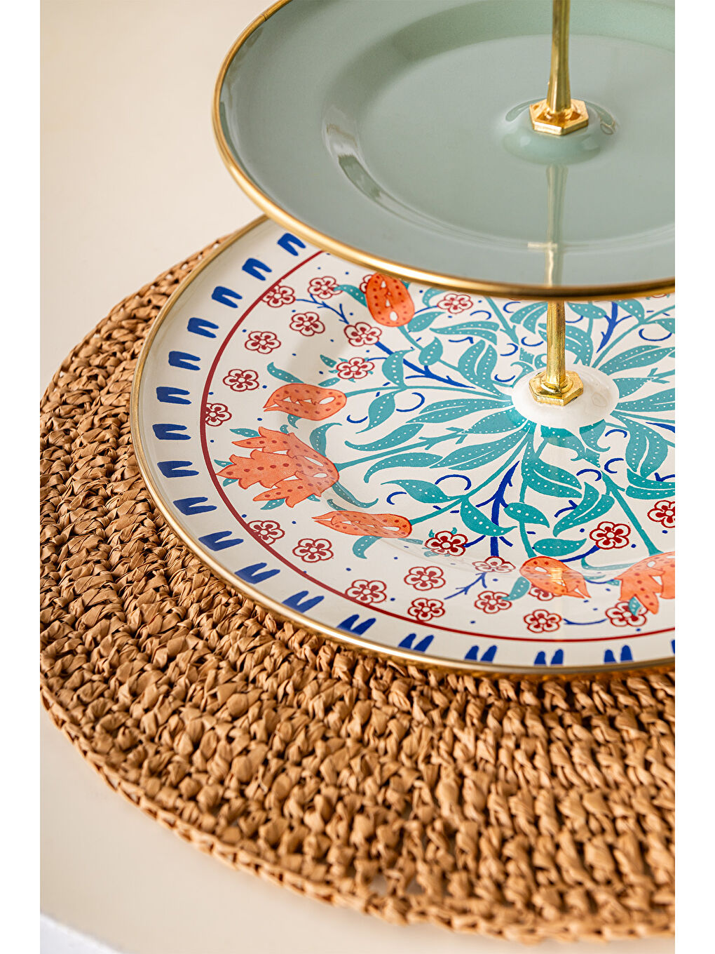 Beyaz Hasbahçe Emaye Katlı Kurabiyelik 21 x 29 Cm-2