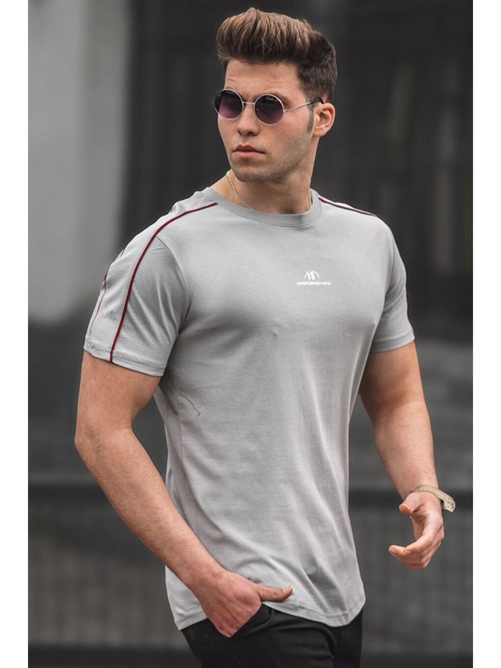 Gri Füme Erkek Tişört 5226