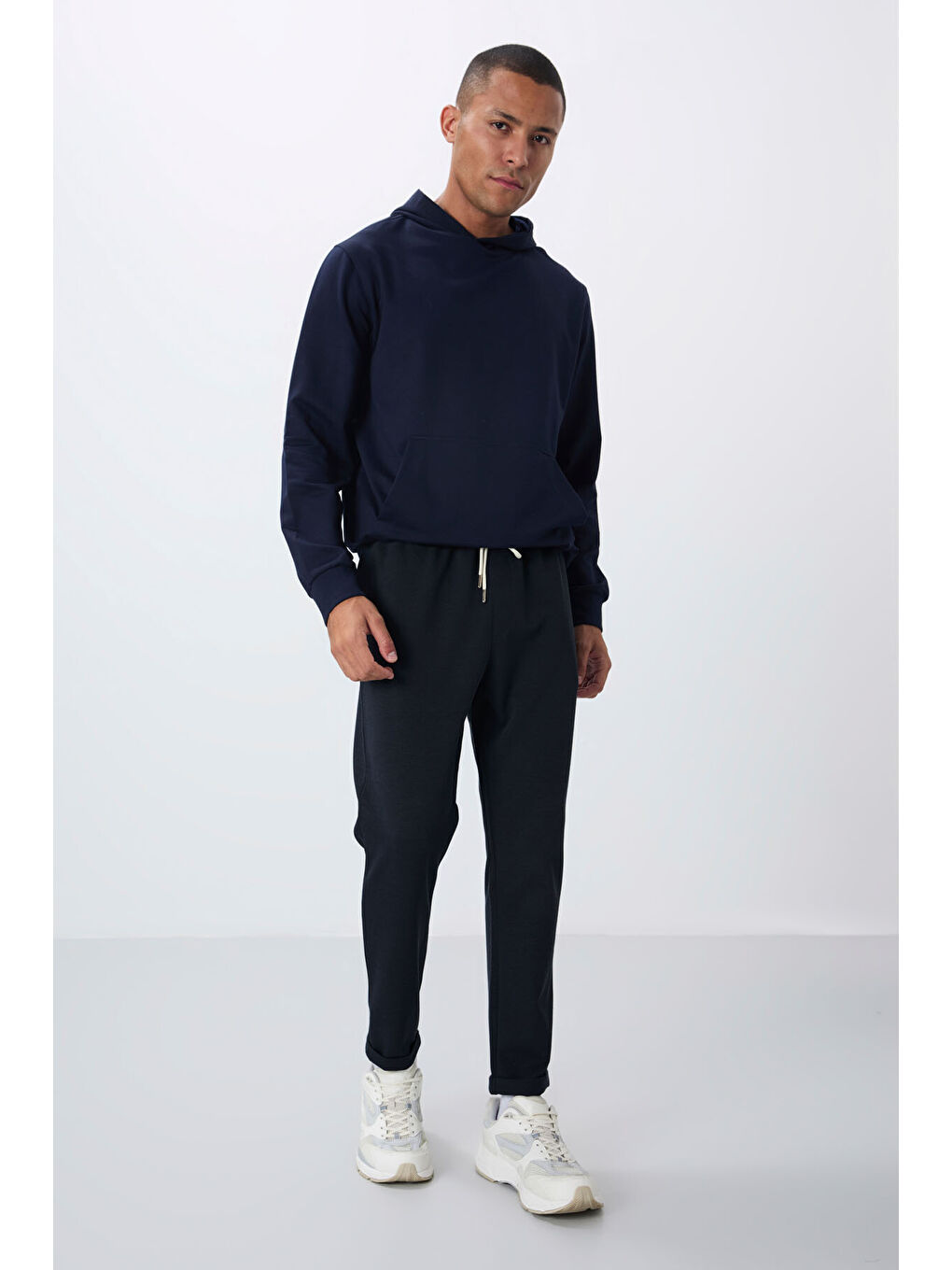 İndigo Yüzeyi Dokulu Standart Fit Erkek Eşofman Alt - 82154-2